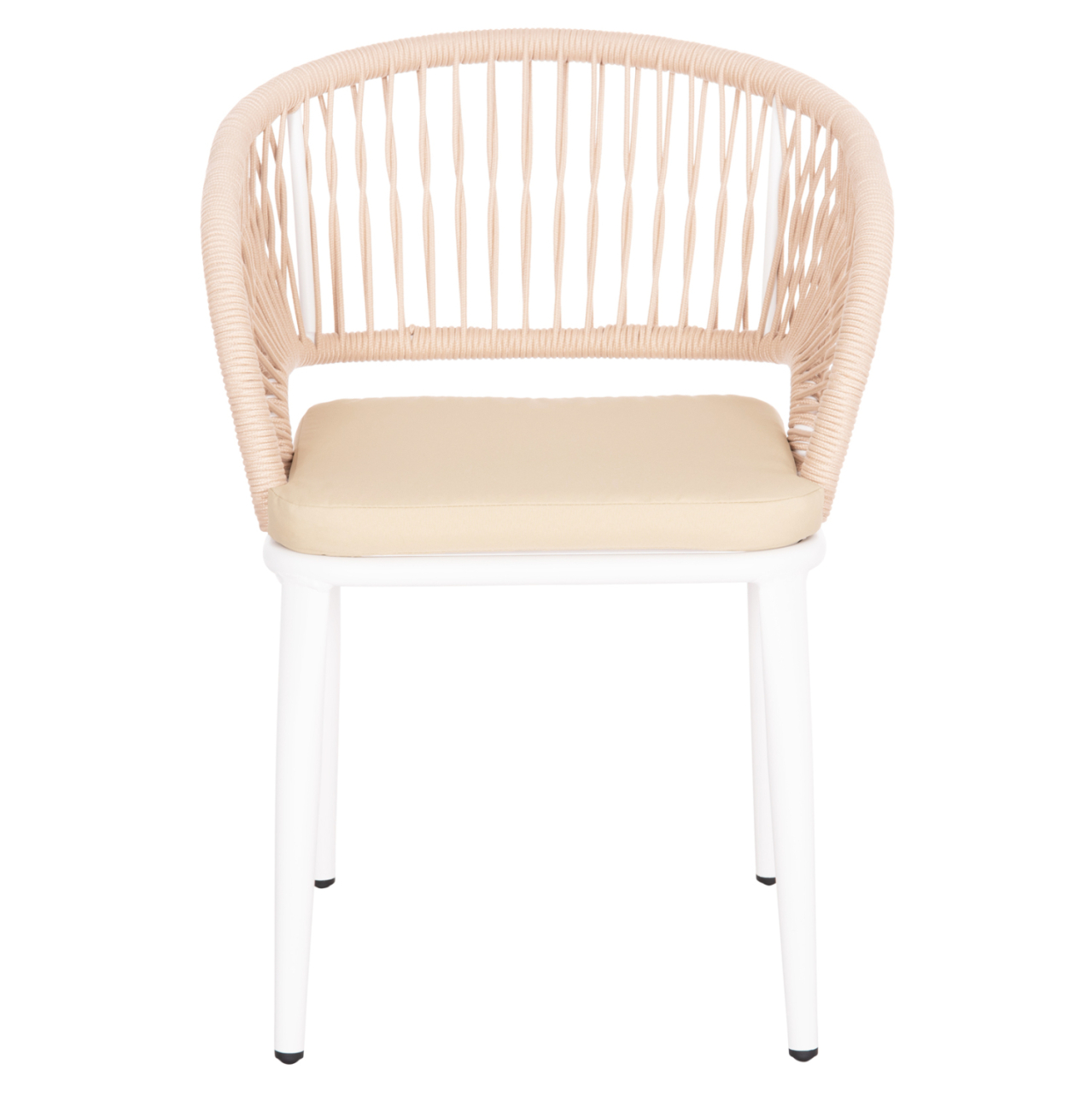 ALUMINUM ARMCHAIR MAGNET HM6287.02 WHITE FRAME-P.E.ROPE IN BEIGE 59x61x81.5Hcm. [3]