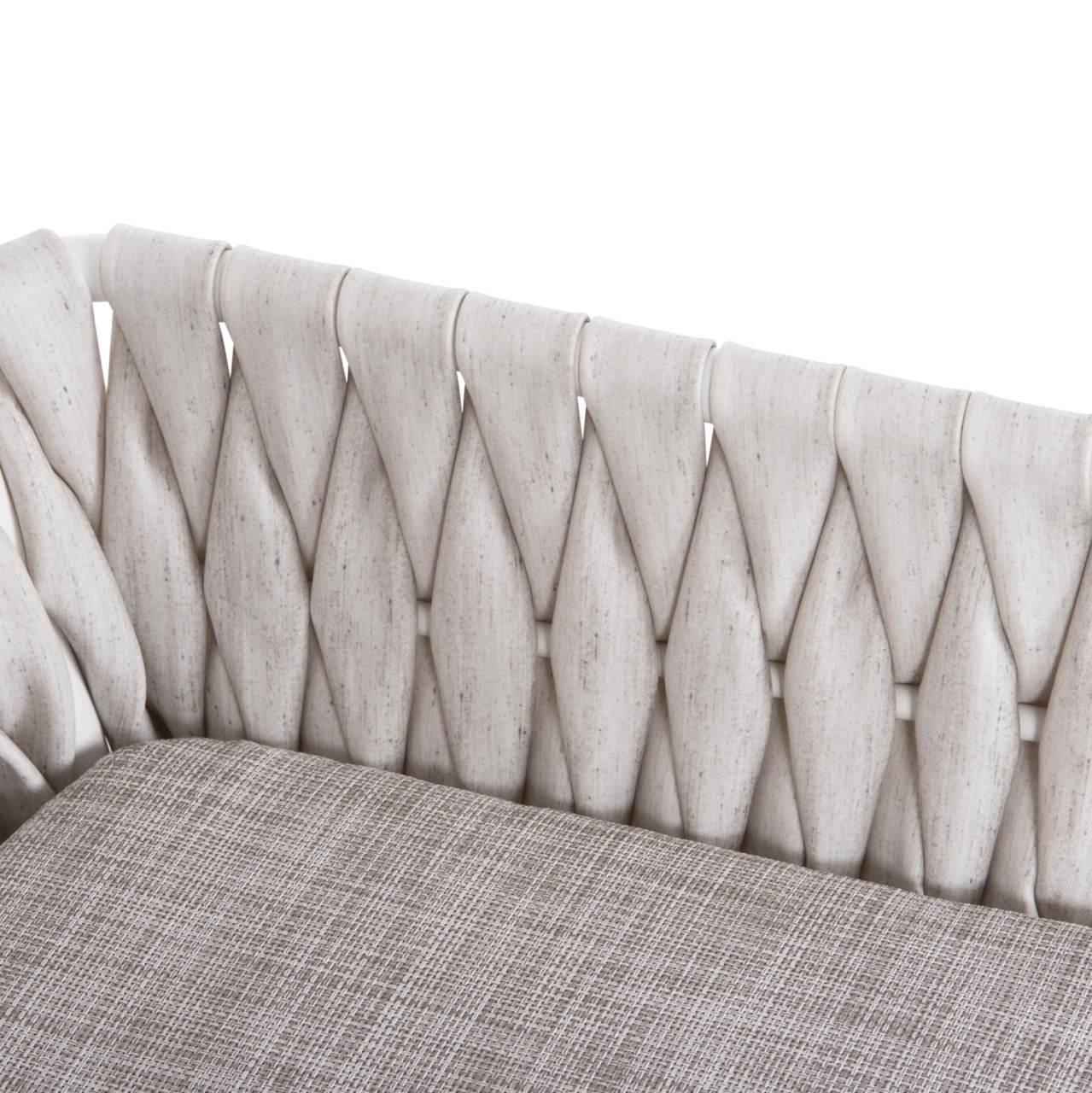 ALUMINUM ARMCHAIR MARTIN HM5564.11 WHITE FRAME AND OFF-WHITE SYNTHETIC RATTAN 56x56x80Hcm. [8]