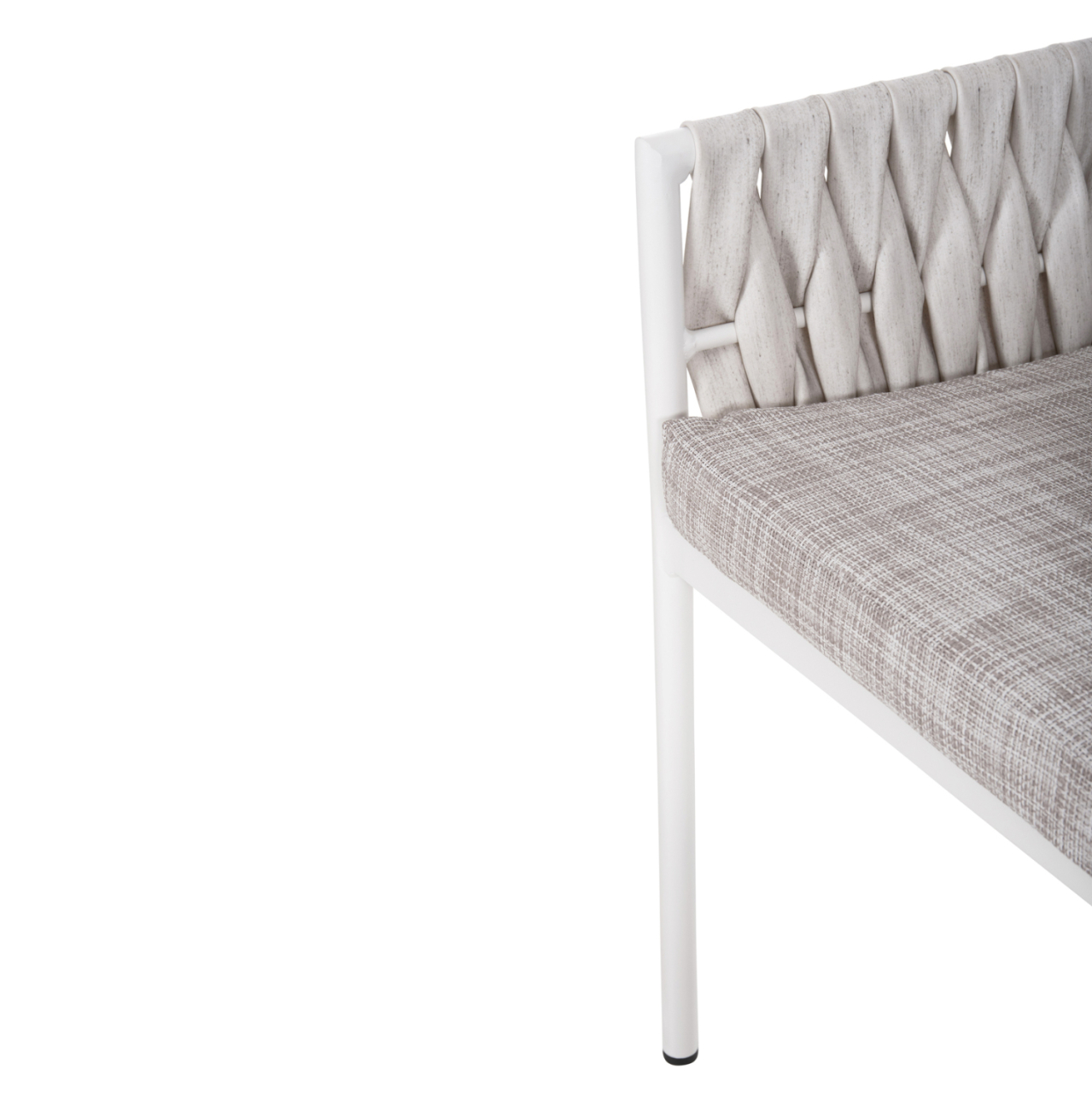 ALUMINUM ARMCHAIR MARTIN HM5564.11 WHITE FRAME AND OFF-WHITE SYNTHETIC RATTAN 56x56x80Hcm. [10]