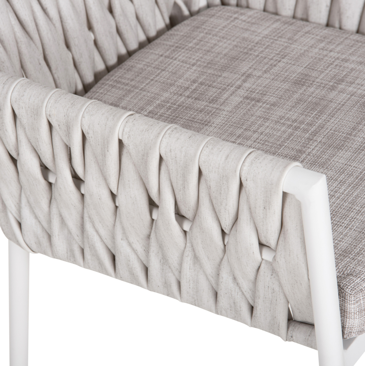 ALUMINUM ARMCHAIR MARTIN HM5564.11 WHITE FRAME AND OFF-WHITE SYNTHETIC RATTAN 56x56x80Hcm. [9]