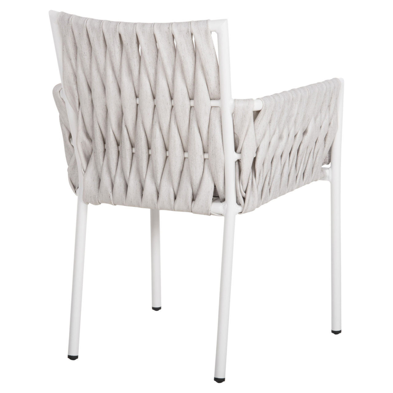 ALUMINUM ARMCHAIR MARTIN HM5564.11 WHITE FRAME AND OFF-WHITE SYNTHETIC RATTAN 56x56x80Hcm. [5]