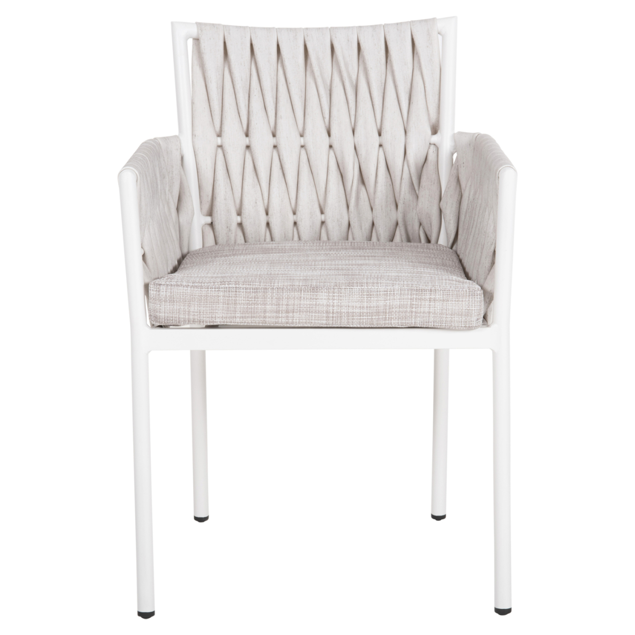 ALUMINUM ARMCHAIR MARTIN HM5564.11 WHITE FRAME AND OFF-WHITE SYNTHETIC RATTAN 56x56x80Hcm. [3]