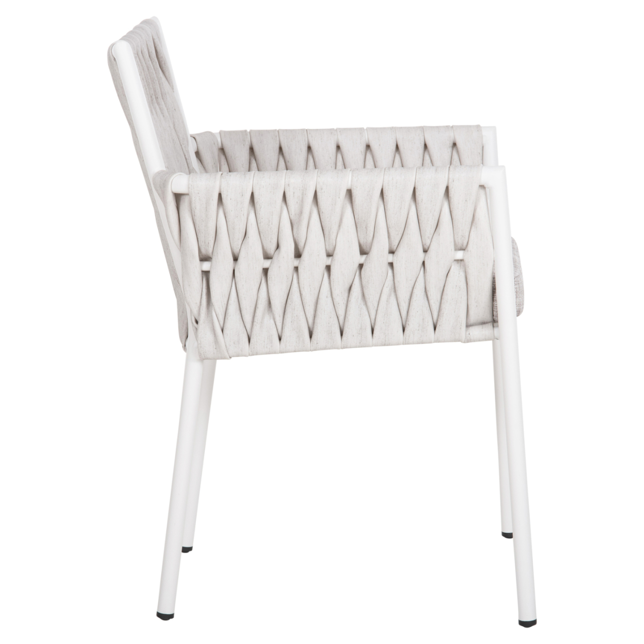 ALUMINUM ARMCHAIR MARTIN HM5564.11 WHITE FRAME AND OFF-WHITE SYNTHETIC RATTAN 56x56x80Hcm. [4]