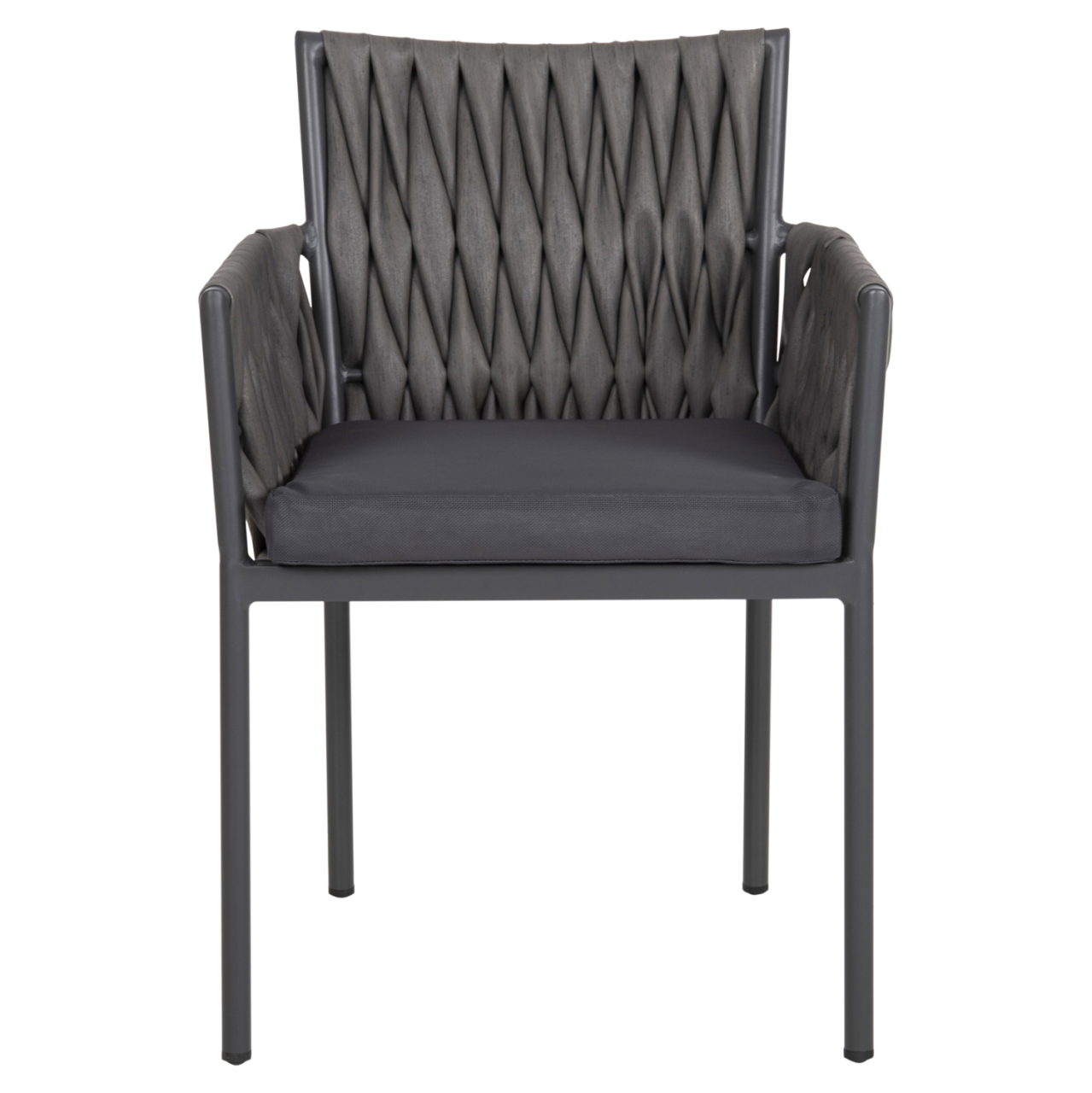 ALUMINUM ARMCHAIR MARTIN HM5564.12 ANTHRACITE FRAME AND ANTHRACITE SYNTHETIC RATTAN 56x56x80Hcm. [3]