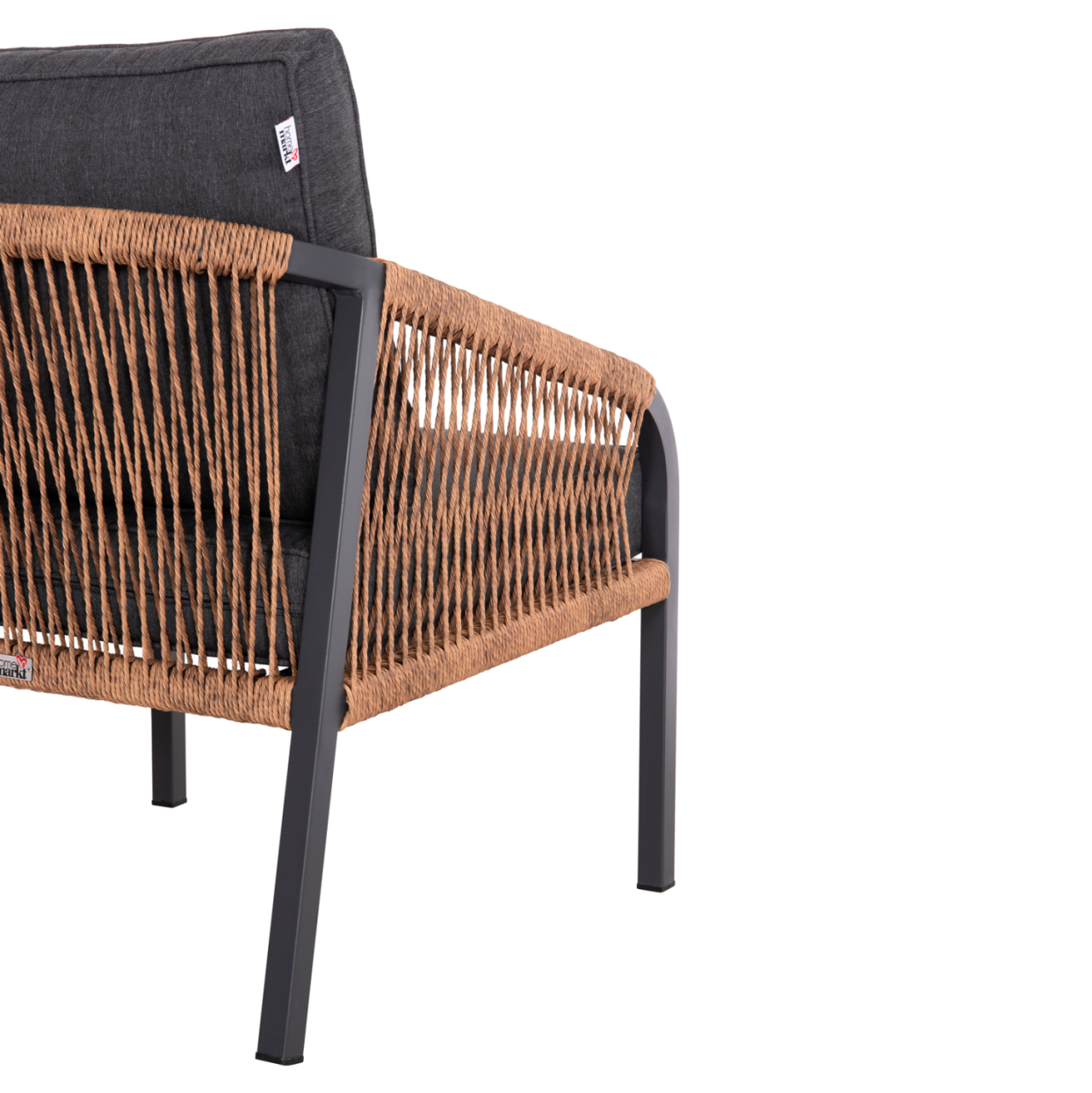 ALUMINUM ARMCHAIR MAYBEL HM6283.01 ANTHRACITE WITH BROWN P.E.RATTAN 67x74x72-87Hcm. [9]