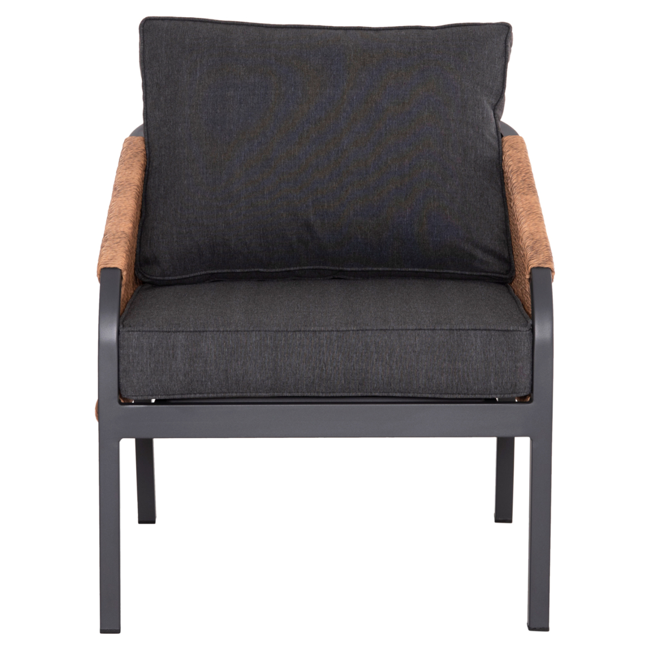 ALUMINUM ARMCHAIR MAYBEL HM6283.01 ANTHRACITE WITH BROWN P.E.RATTAN 67x74x72-87Hcm. [3]