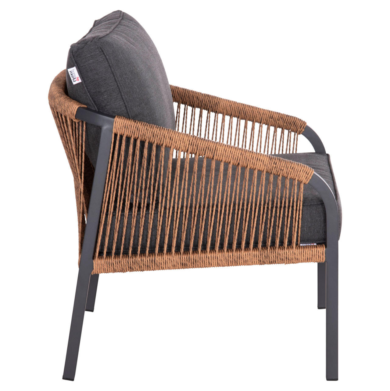 ALUMINUM ARMCHAIR MAYBEL HM6283.01 ANTHRACITE WITH BROWN P.E.RATTAN 67x74x72-87Hcm. [4]