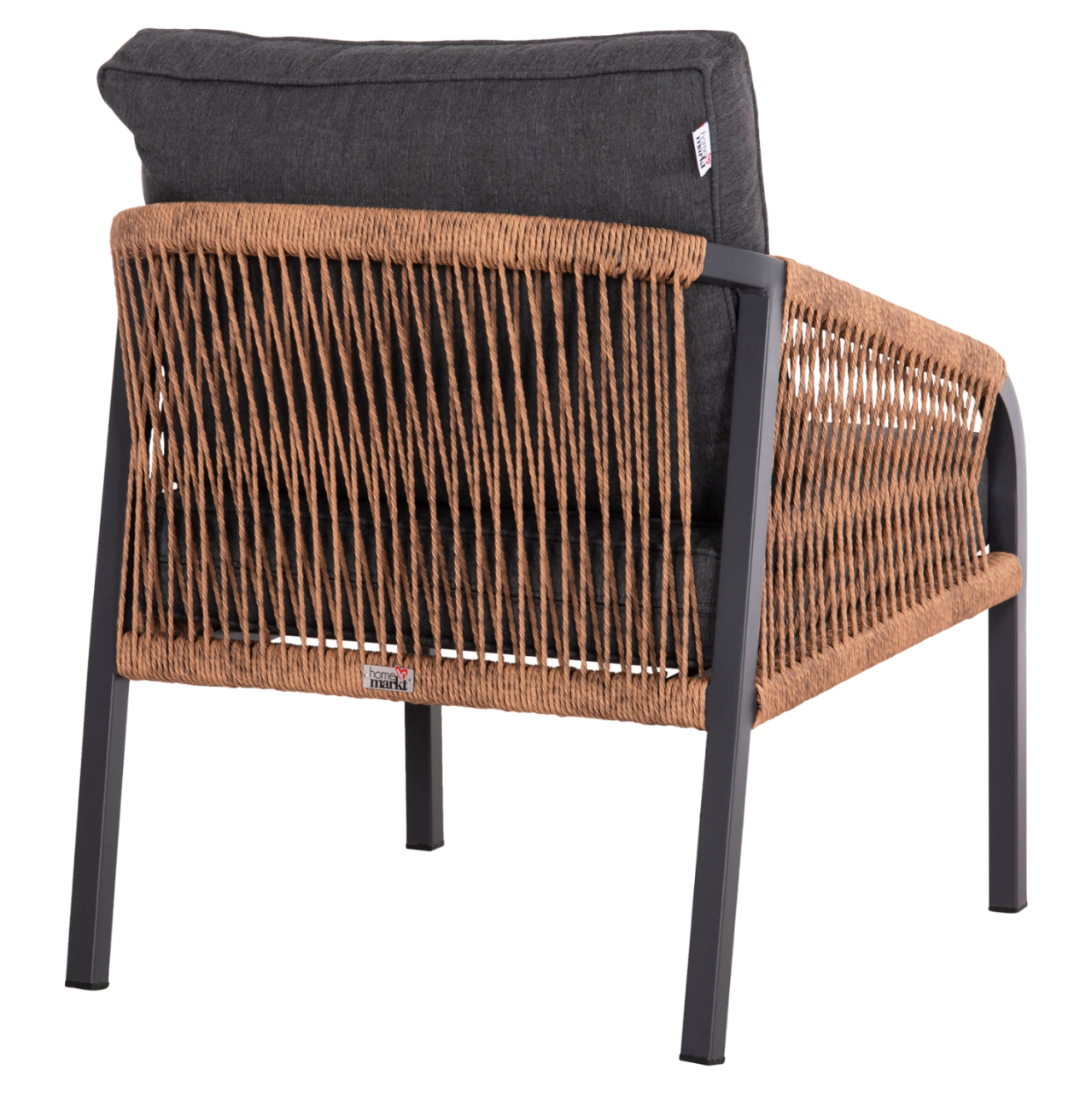 ALUMINUM ARMCHAIR MAYBEL HM6283.01 ANTHRACITE WITH BROWN P.E.RATTAN 67x74x72-87Hcm. [5]