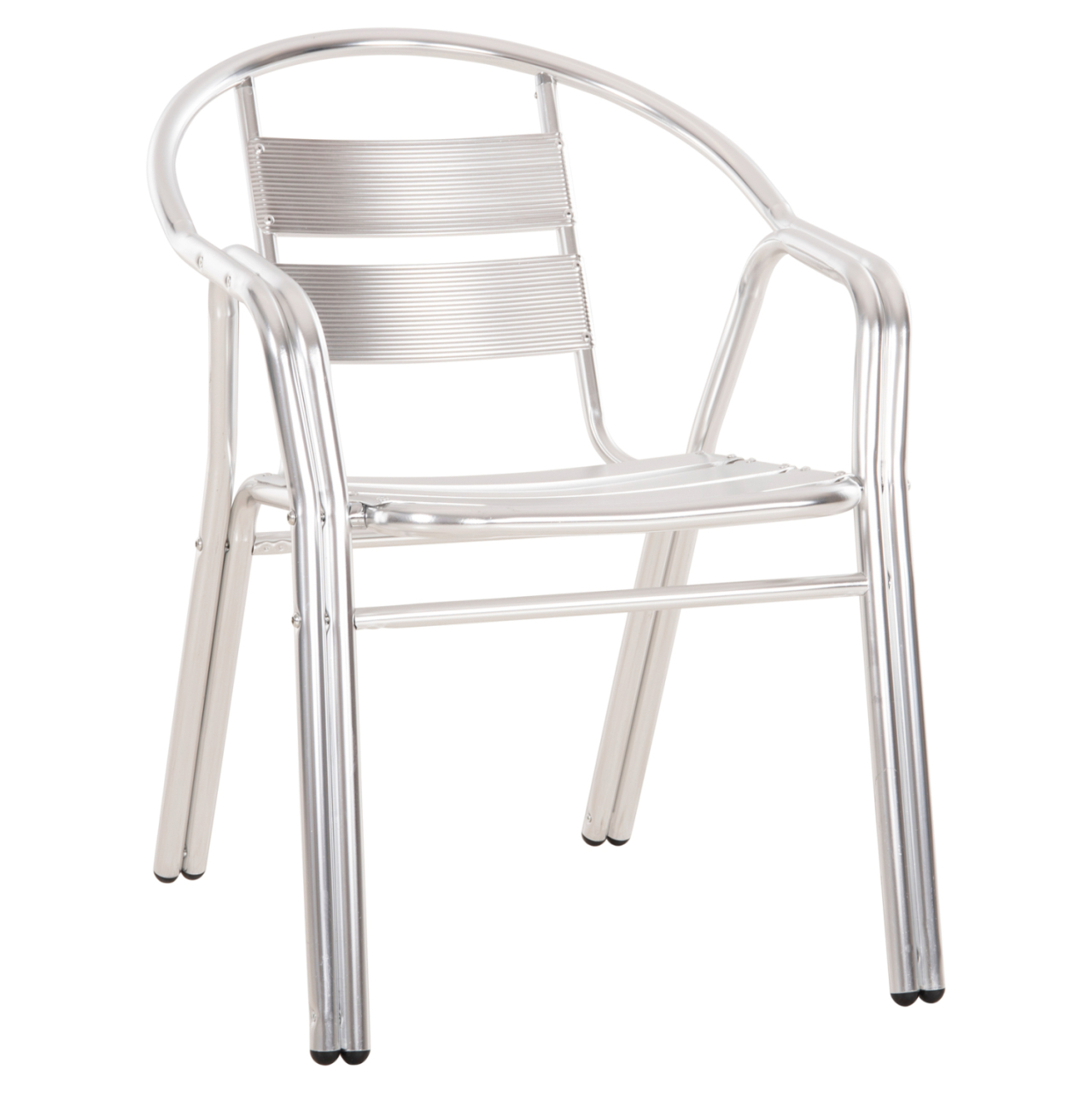 ALUMINUM ARMCHAIR MORIS HM5018 DOUBLE FRAME IN SILVER (METALLIC) COLOR 58x62x75Hcm. [1]