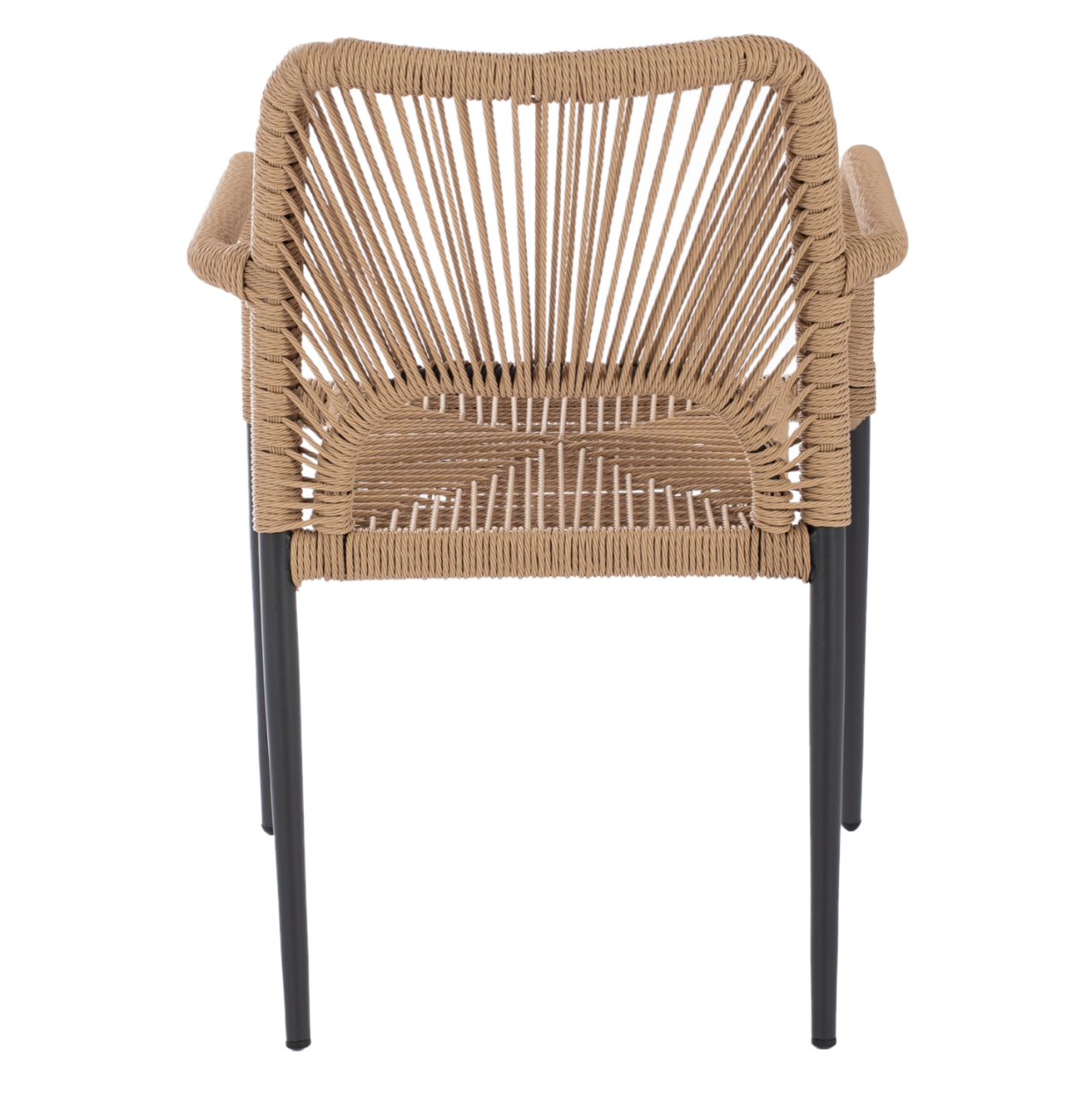 ALUMINUM ARMCHAIR NOJO HM5771.02 GREY WITH BEIGE P.E.TWIST RATTAN 55x63x82Hcm. [6]