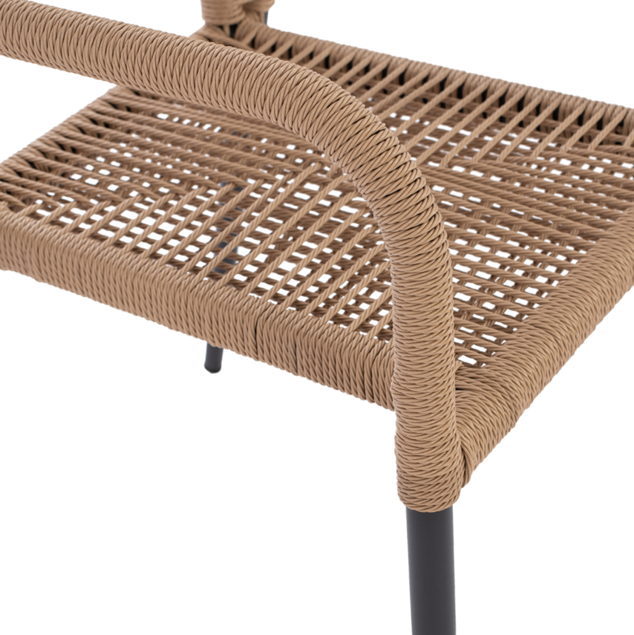 ALUMINUM ARMCHAIR NOJO HM5771.02 GREY WITH BEIGE P.E.TWIST RATTAN 55x63x82Hcm. [9]