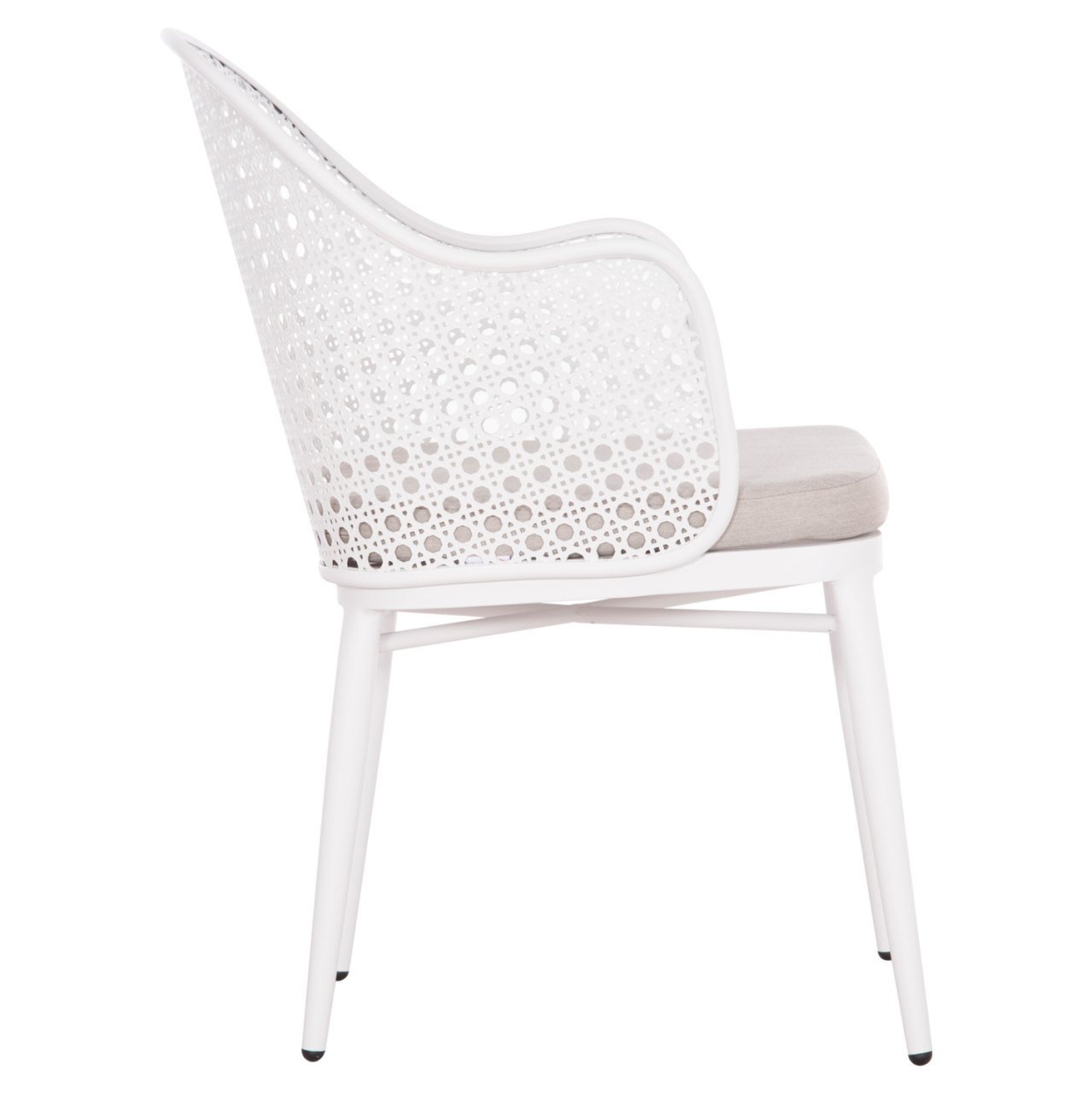 ALUMINUM ARMCHAIR OREGO HM6268.02 WHITE-CUSHION LIGHT GREY 56x59x81Hcm. [4]