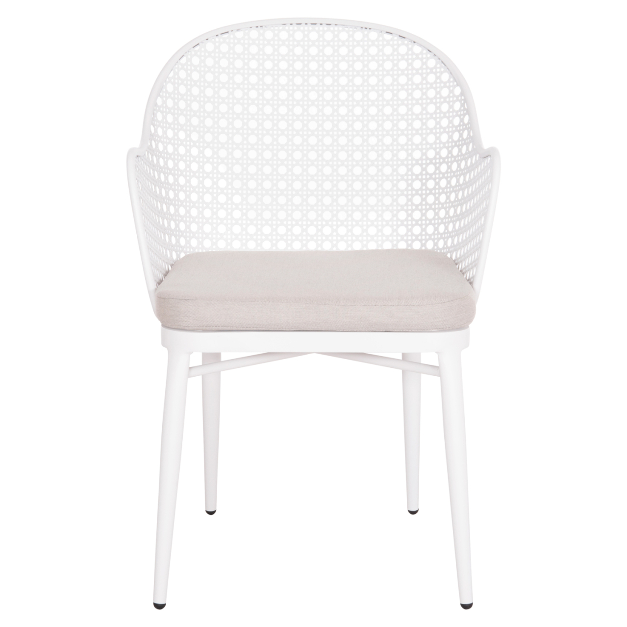 ALUMINUM ARMCHAIR OREGO HM6268.02 WHITE-CUSHION LIGHT GREY 56x59x81Hcm. [3]