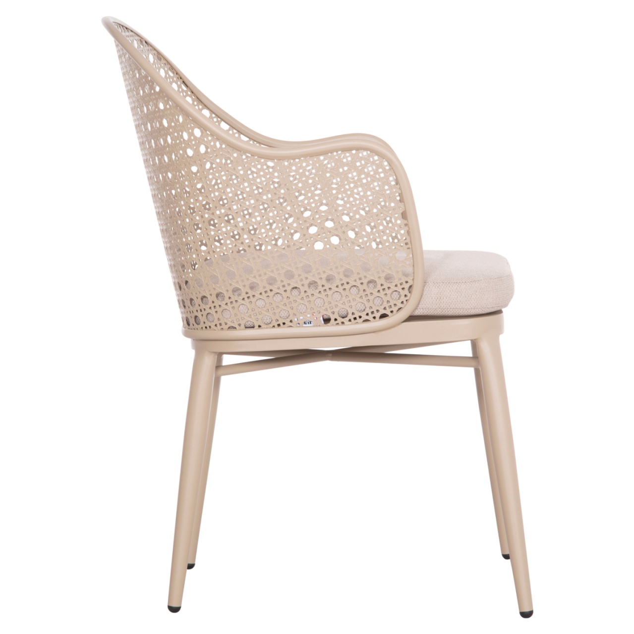 ALUMINUM ARMCHAIR OREGO HM6268.03 CAPPUCCINO-CUSHION BEIGE 58x55x83Hcm. [4]