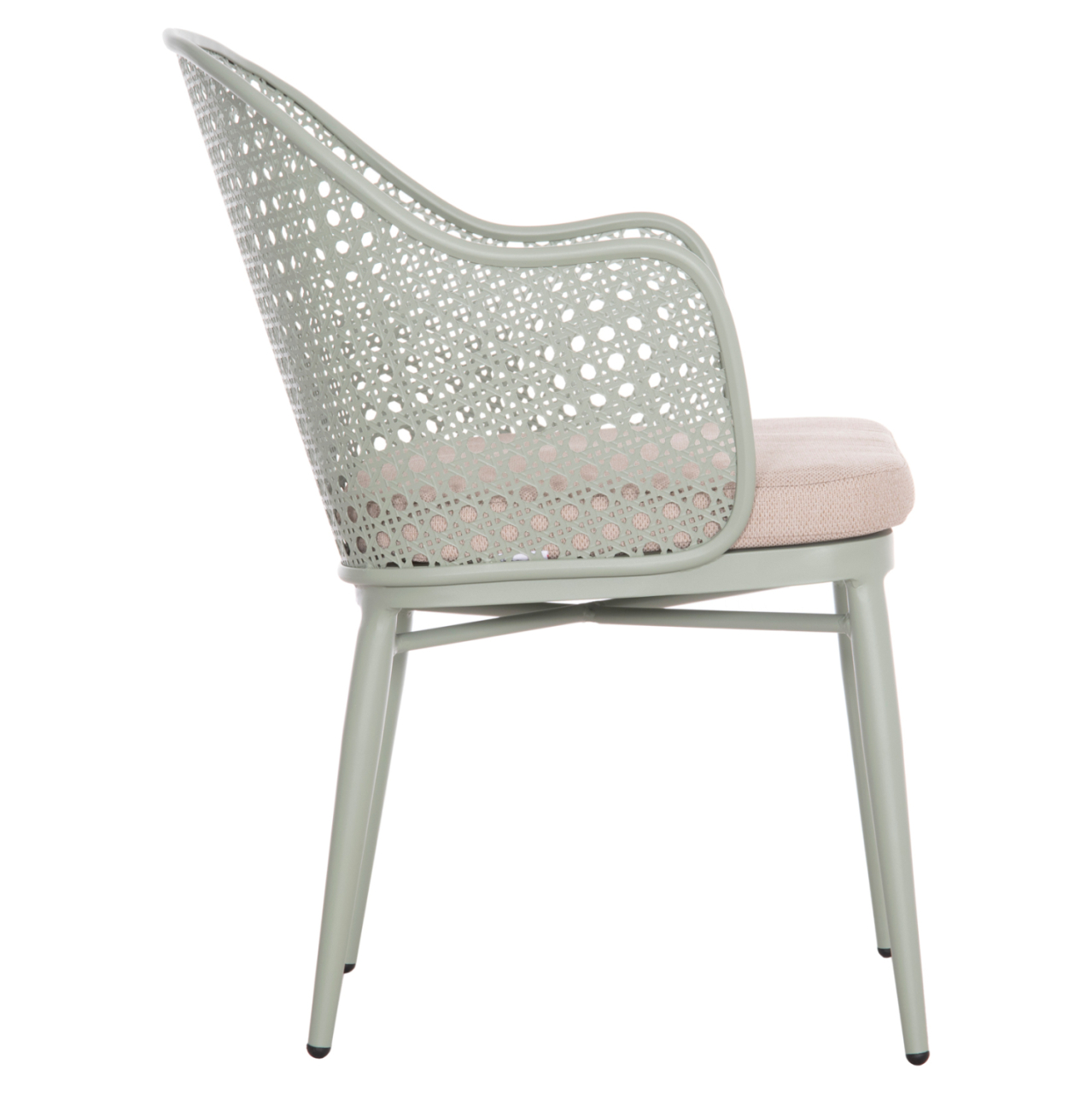 ALUMINUM ARMCHAIR OREGO HM6268.06 PISTACHIO GREEN-CUSHION BEIGE 56x59x81Hcm. [4]