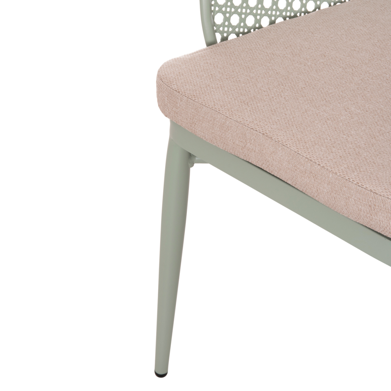 ALUMINUM ARMCHAIR OREGO HM6268.06 PISTACHIO GREEN-CUSHION BEIGE 56x59x81Hcm. [10]