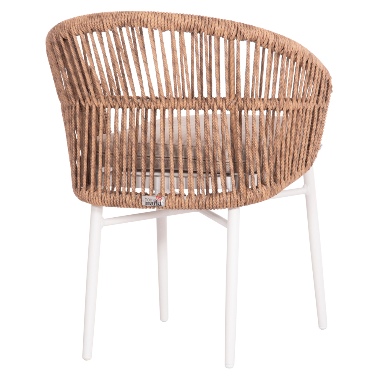 ALUMINUM ARMCHAIR ORIN HM6265.02 WHITE-P.E. RATTAN NATURAL-BEIGE CUSHION 58x61x75Hcm. [5]