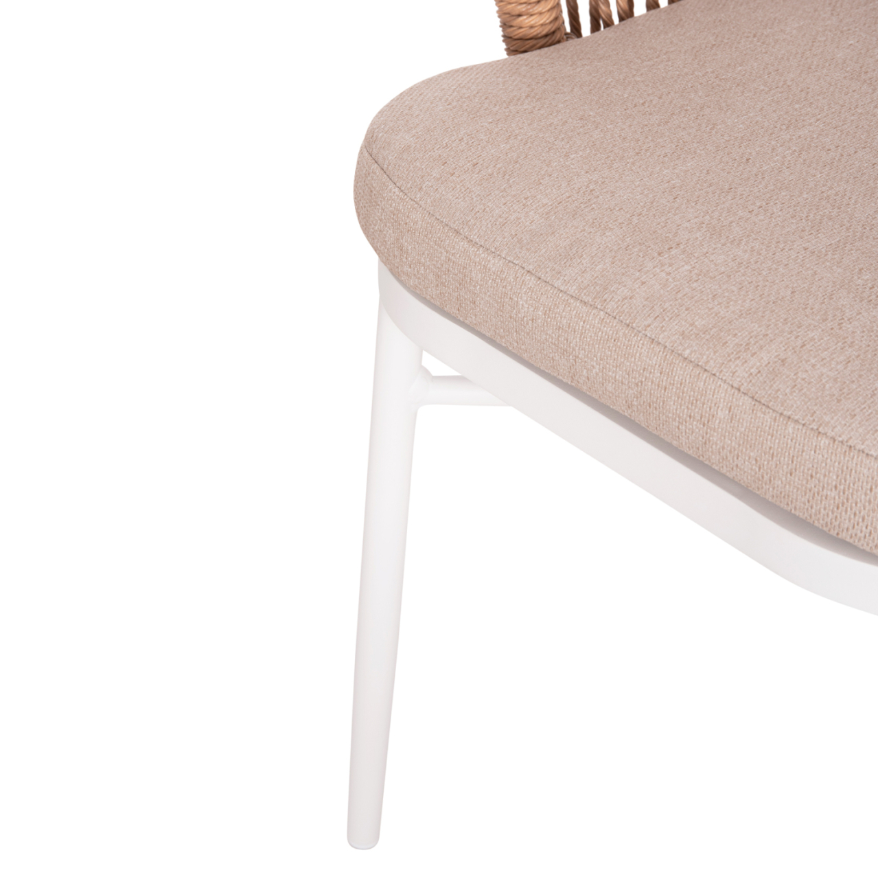 ALUMINUM ARMCHAIR ORIN HM6265.02 WHITE-P.E. RATTAN NATURAL-BEIGE CUSHION 58x61x75Hcm. [10]
