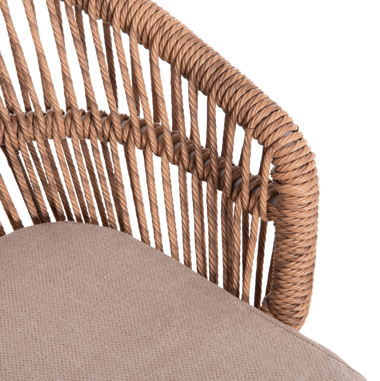 ALUMINUM ARMCHAIR ORIN HM6265.02 WHITE-P.E. RATTAN NATURAL-BEIGE CUSHION 58x61x75Hcm. [8]