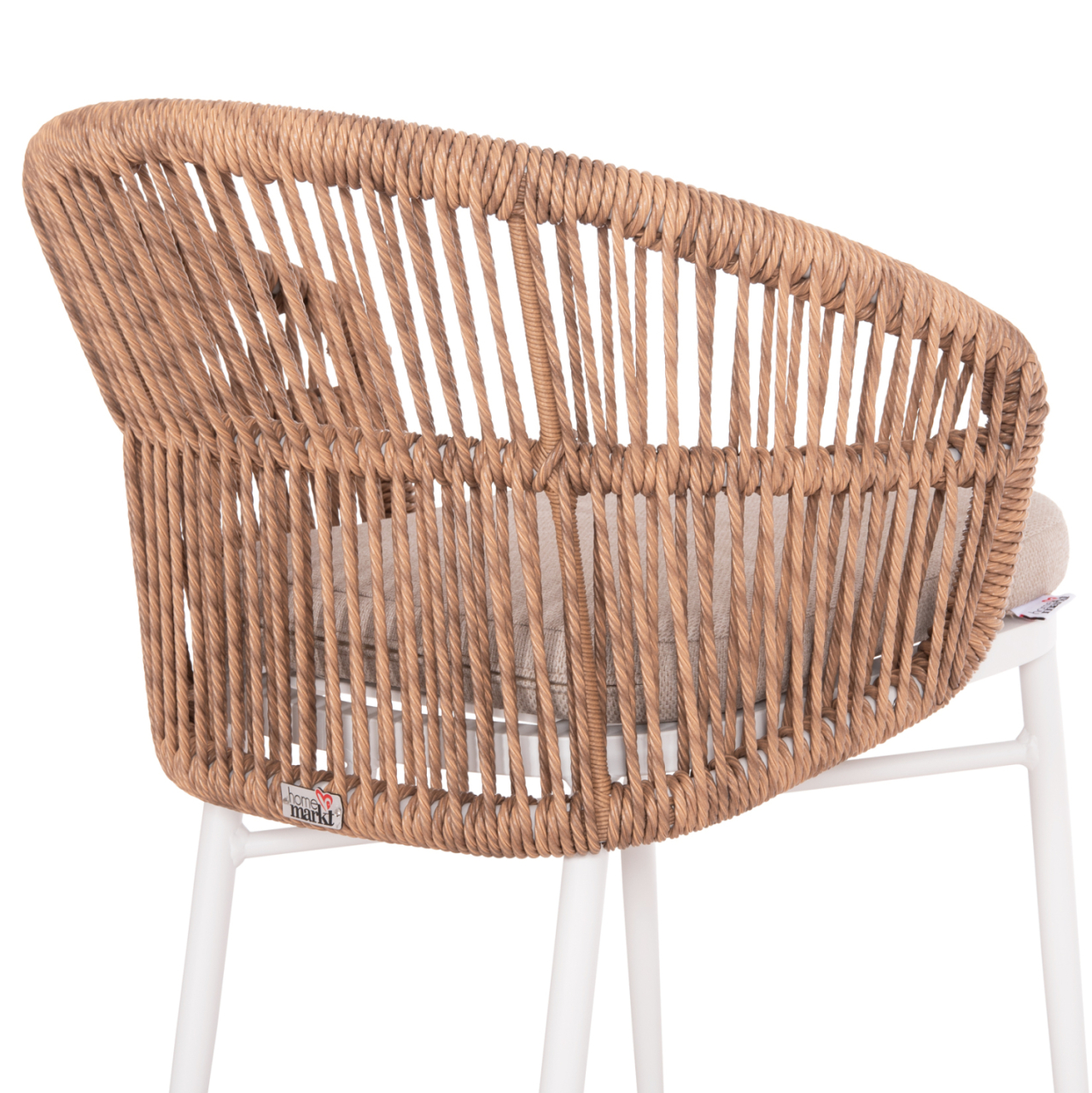 ALUMINUM ARMCHAIR ORIN HM6265.02 WHITE-P.E. RATTAN NATURAL-BEIGE CUSHION 58x61x75Hcm. [9]