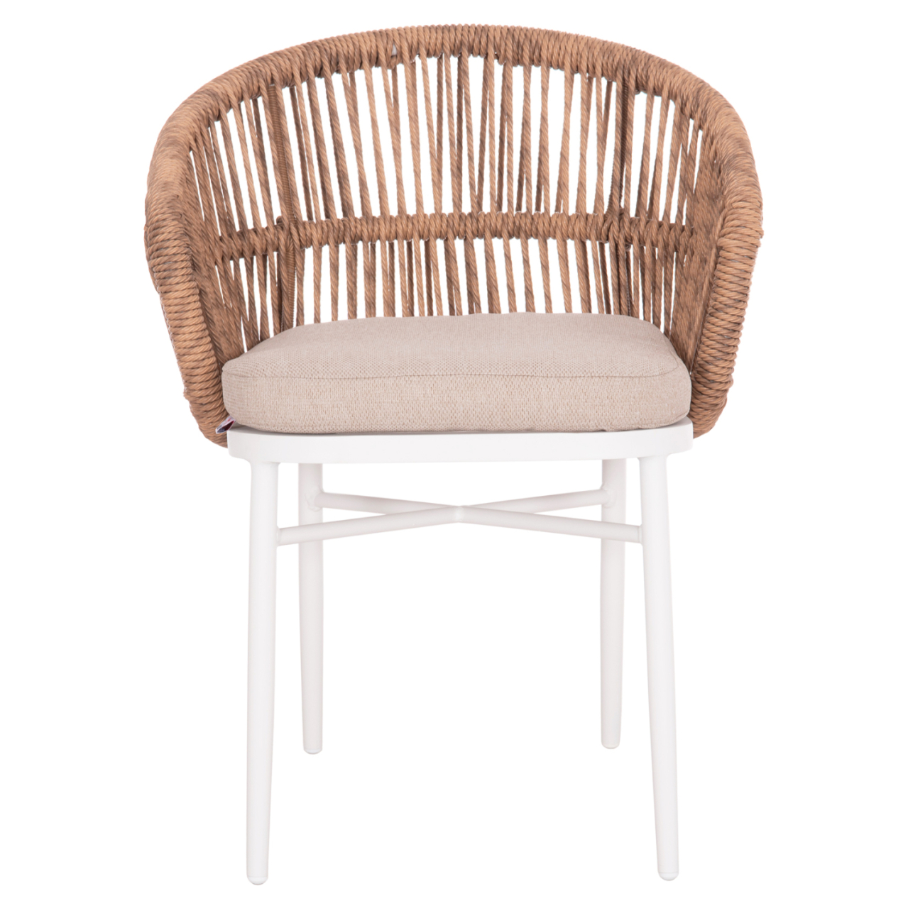 ALUMINUM ARMCHAIR ORIN HM6265.02 WHITE-P.E. RATTAN NATURAL-BEIGE CUSHION 58x61x75Hcm. [3]