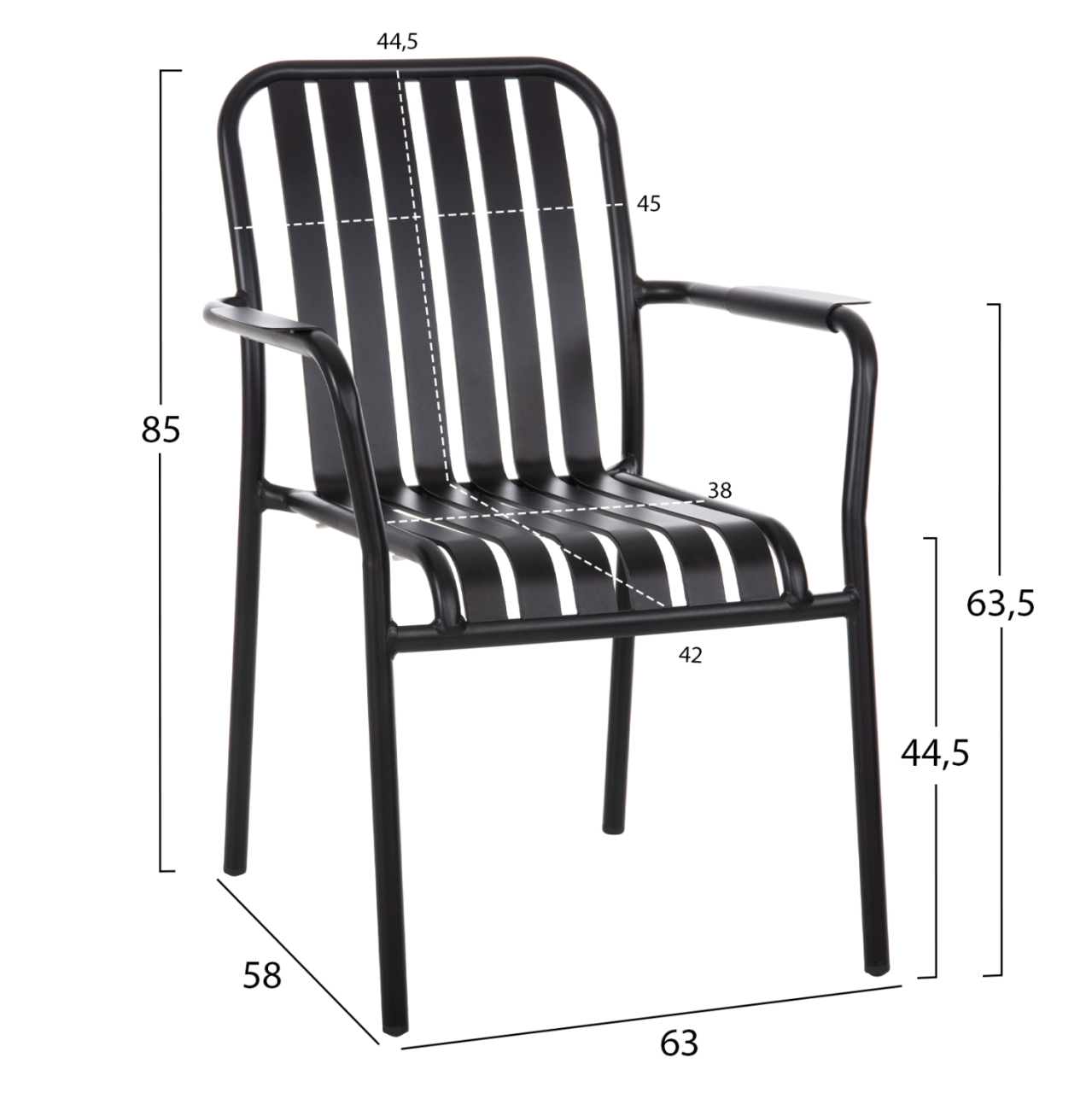 ALUMINUM ARMCHAIR RACHEL HM6088.01 BLACK 63x58x85Hcm. [2]