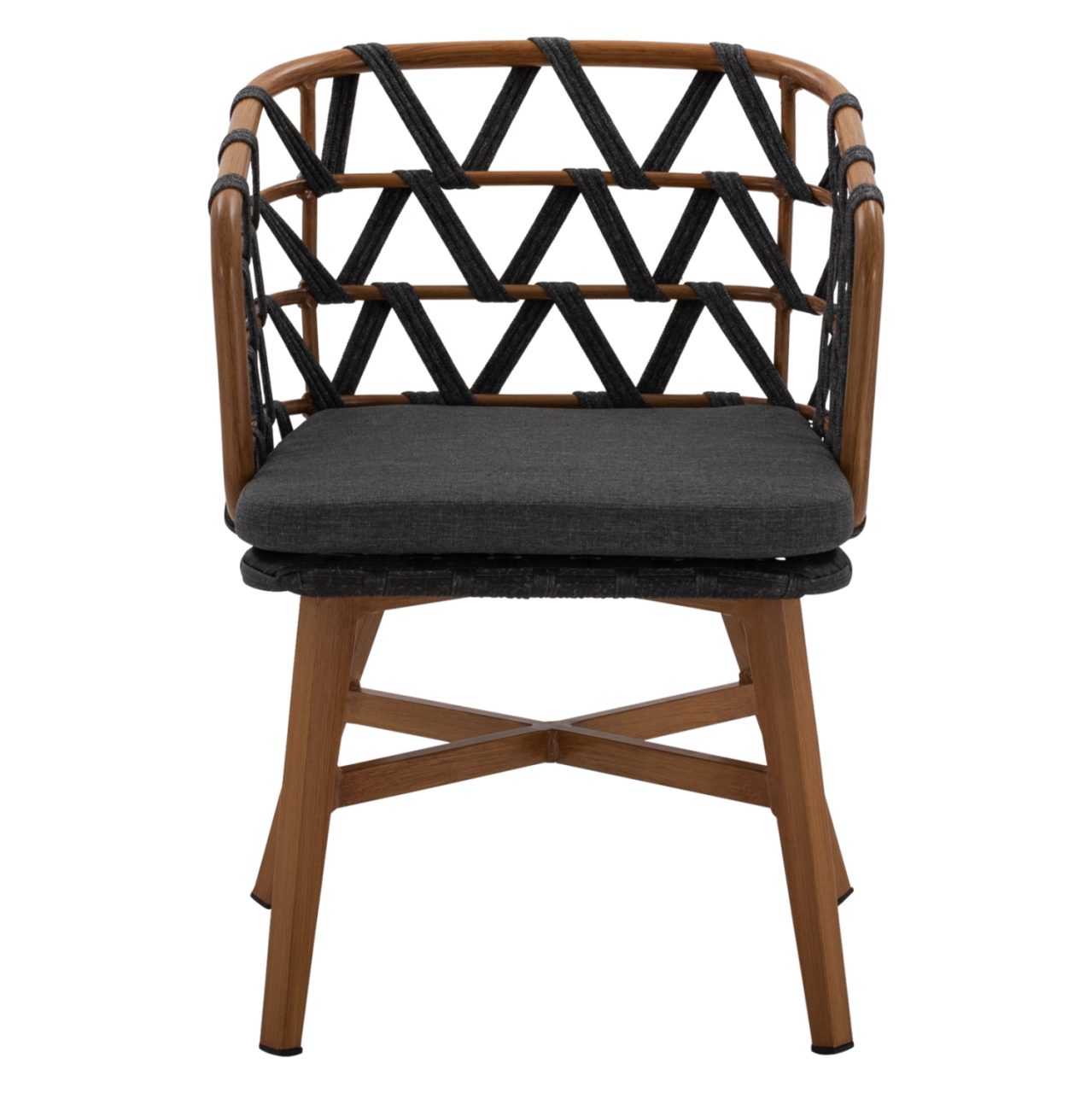 ALUMINUM ARMCHAIR RICKO HM5782.11 WITH WIDE GREY STRAPS 58x59x78 cm. [3]