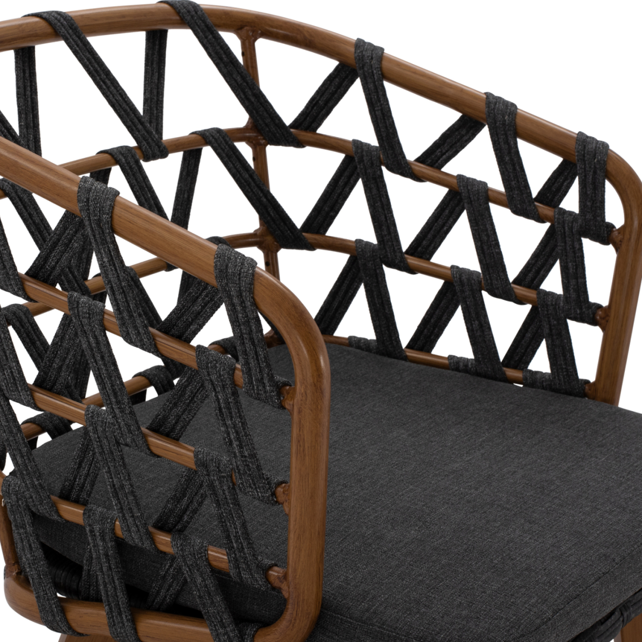 ALUMINUM ARMCHAIR RICKO HM5782.11 WITH WIDE GREY STRAPS 58x59x78 cm. [7]