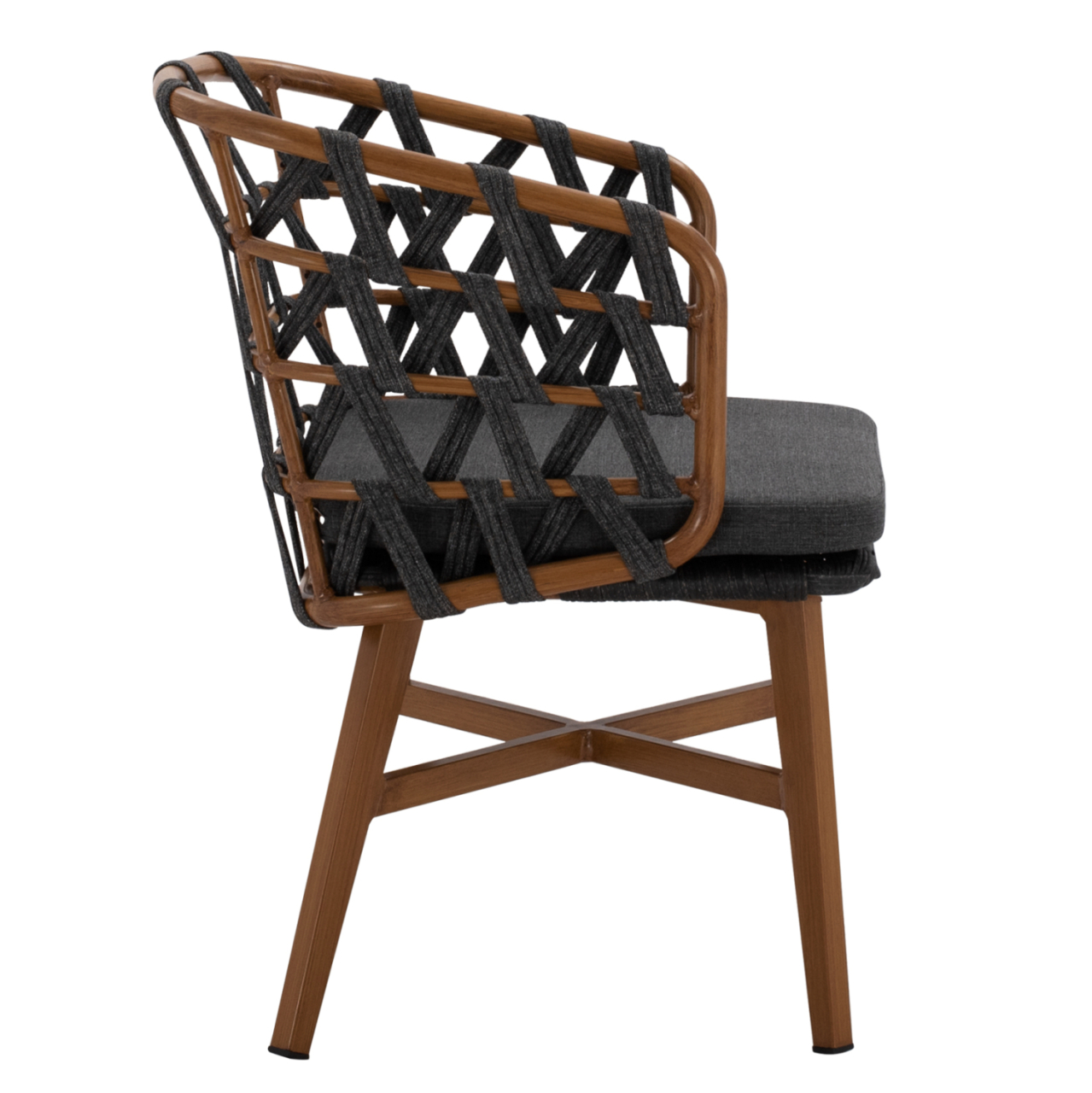ALUMINUM ARMCHAIR RICKO HM5782.11 WITH WIDE GREY STRAPS 58x59x78 cm. [4]