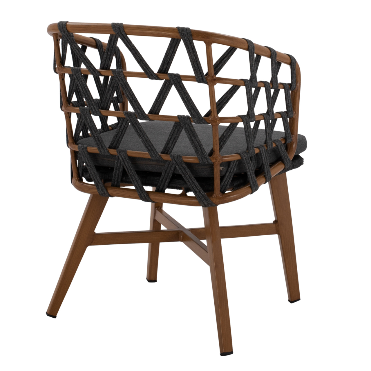 ALUMINUM ARMCHAIR RICKO HM5782.11 WITH WIDE GREY STRAPS 58x59x78 cm. [5]