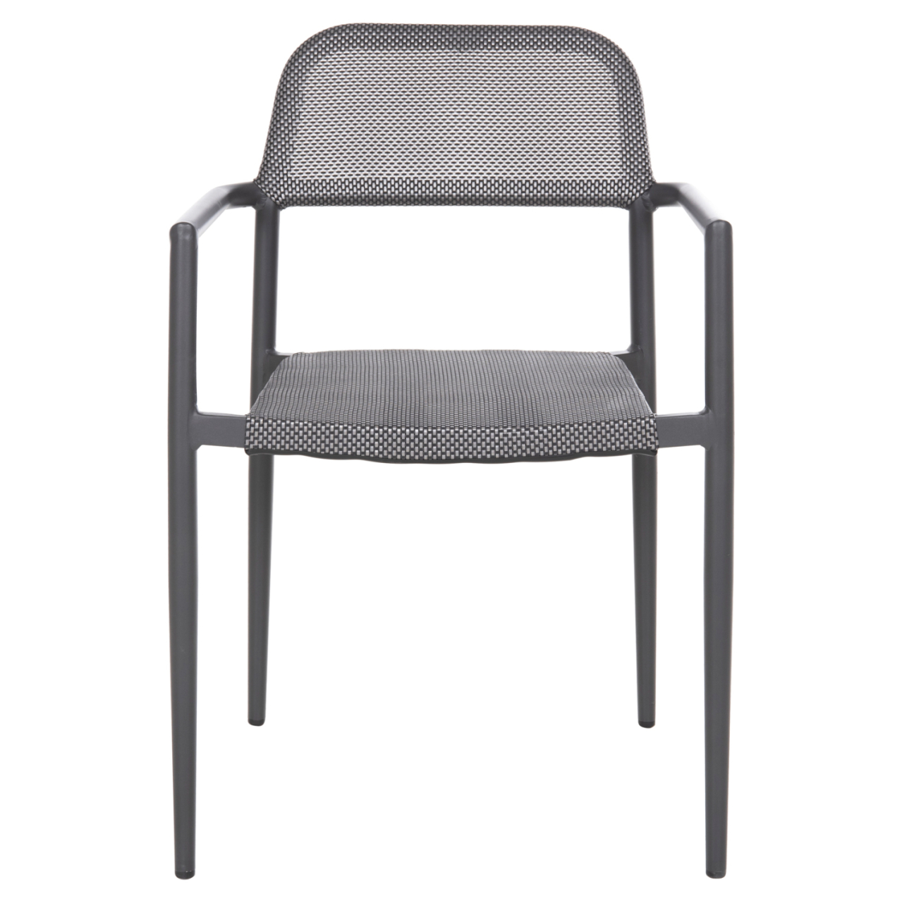 ALUMINUM ARMCHAIR RONNY HM5998.01 GREY FRAME and GREY TEXTILENE 53x51x80Hcm. [3]