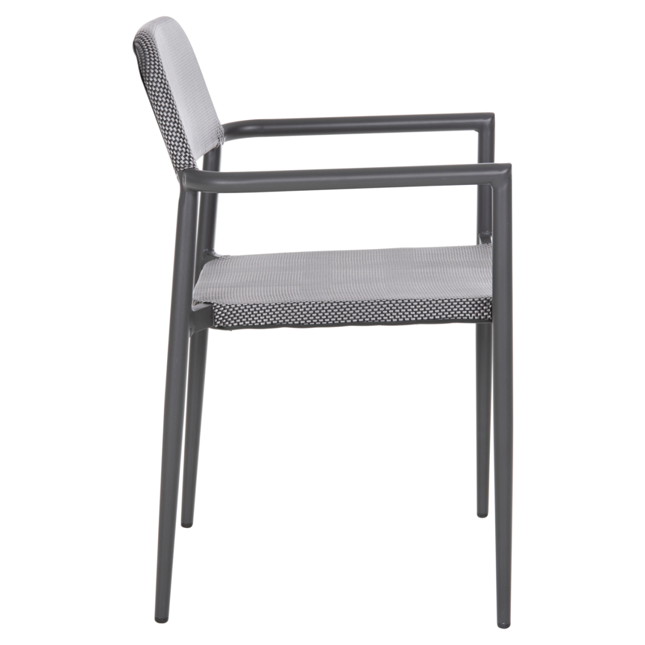 ALUMINUM ARMCHAIR RONNY HM5998.01 GREY FRAME and GREY TEXTILENE 53x51x80Hcm. [4]