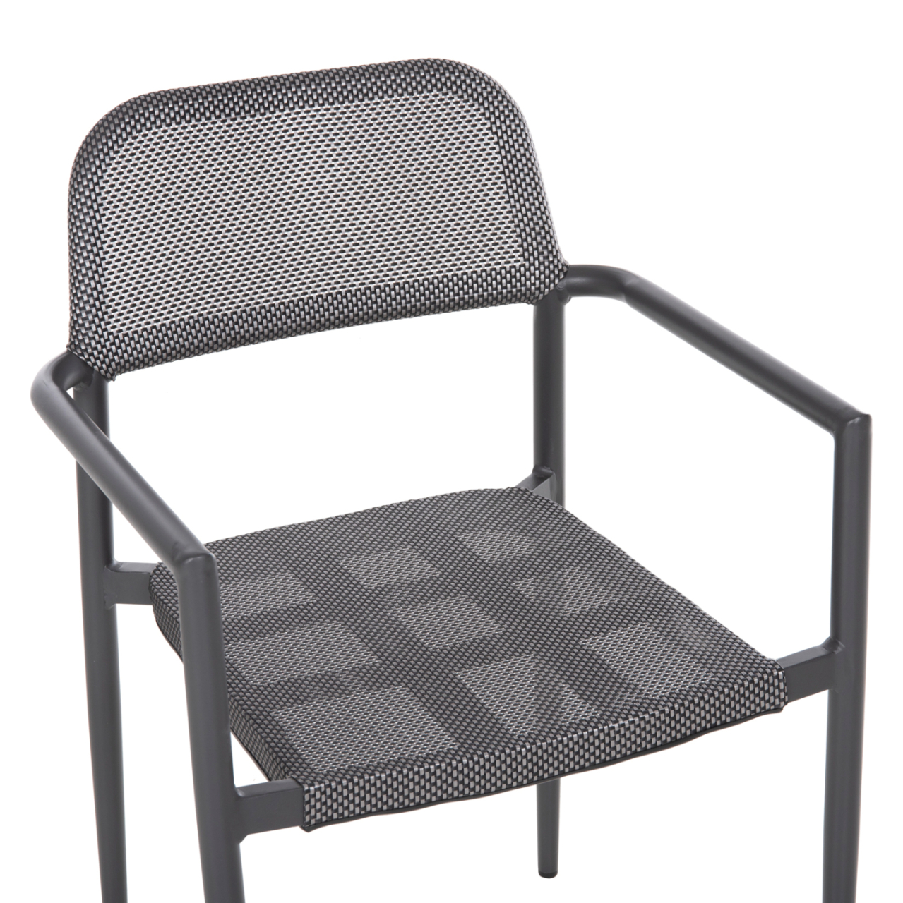 ALUMINUM ARMCHAIR RONNY HM5998.01 GREY FRAME and GREY TEXTILENE 53x51x80Hcm. [7]