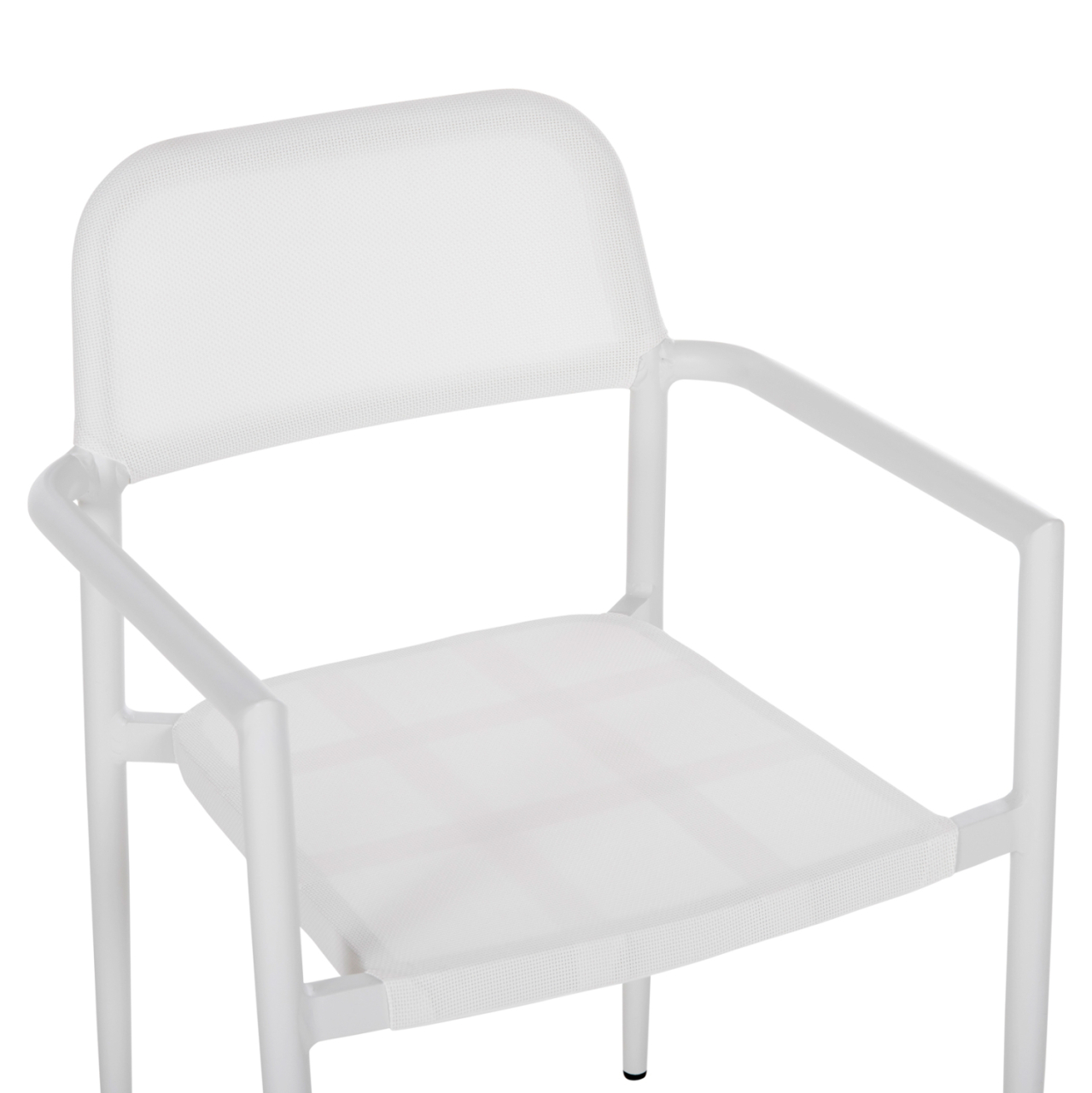 ALUMINUM ARMCHAIR RONNY HM5998.02 WHITE FRAME and WHITE TEXTILENE 53x51x80Hcm. [7]