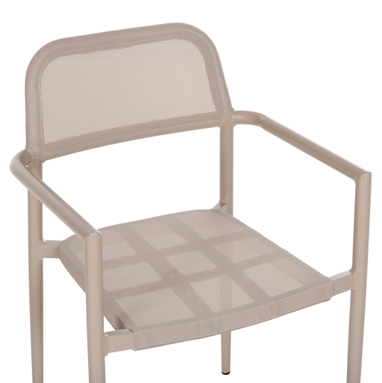 ALUMINUM ARMCHAIR RONNY HM5998.03 CHAMPAGNE COLORED FRAME and TEXTILENE 53x51x80Hcm. [7]