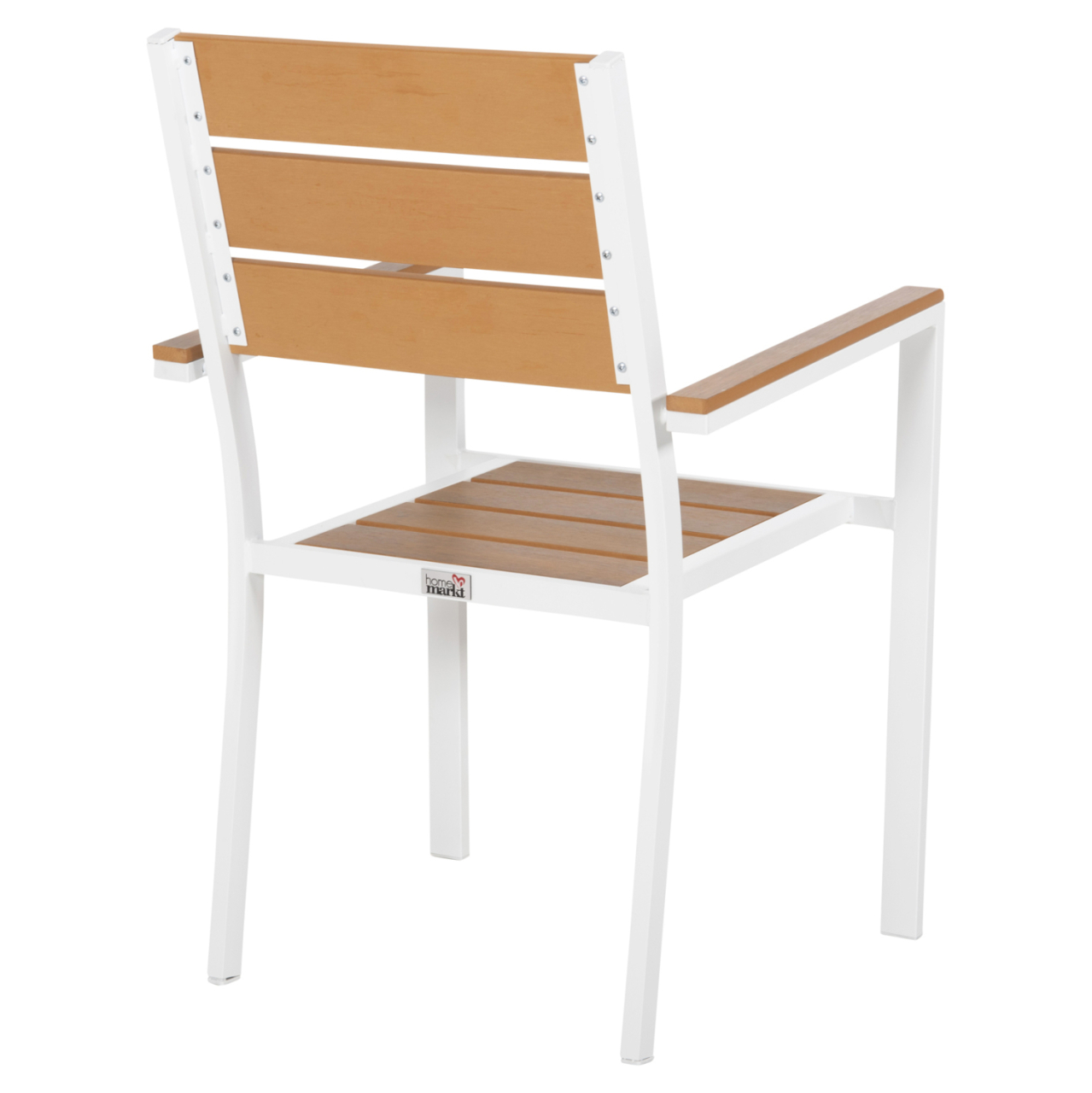 ALUMINUM ARMCHAIR SAGA HM5981.01 WHITE-POLYWOOD IN NATURAL 55x55x86Hcm. [5]