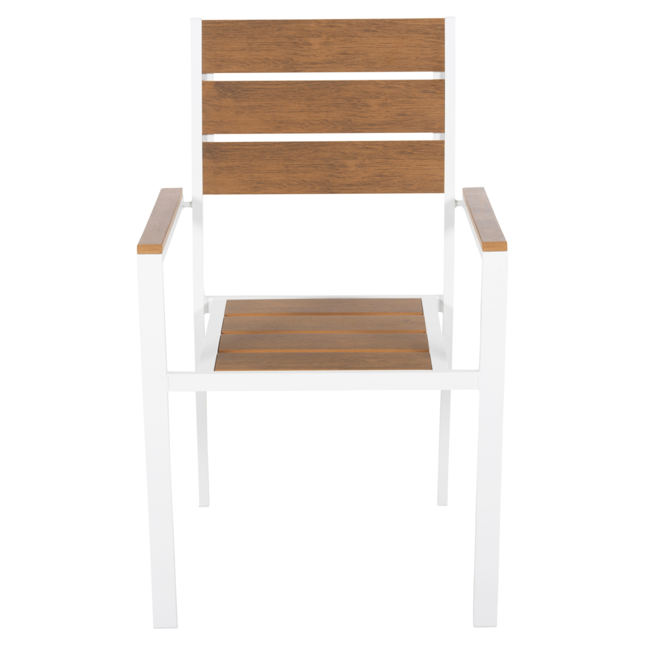 ALUMINUM ARMCHAIR SAGA HM5981.01 WHITE-POLYWOOD IN NATURAL 55x55x86Hcm. [3]