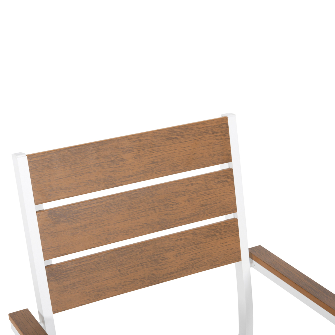 ALUMINUM ARMCHAIR SAGA HM5981.01 WHITE-POLYWOOD IN NATURAL 55x55x86Hcm. [7]