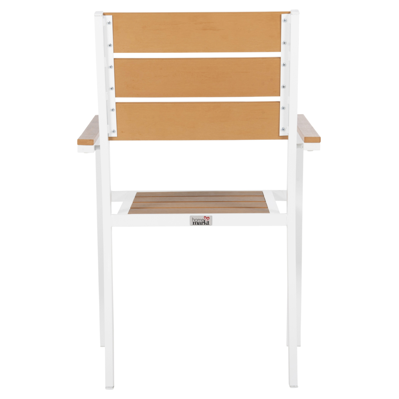 ALUMINUM ARMCHAIR SAGA HM5981.01 WHITE-POLYWOOD IN NATURAL 55x55x86Hcm. [6]