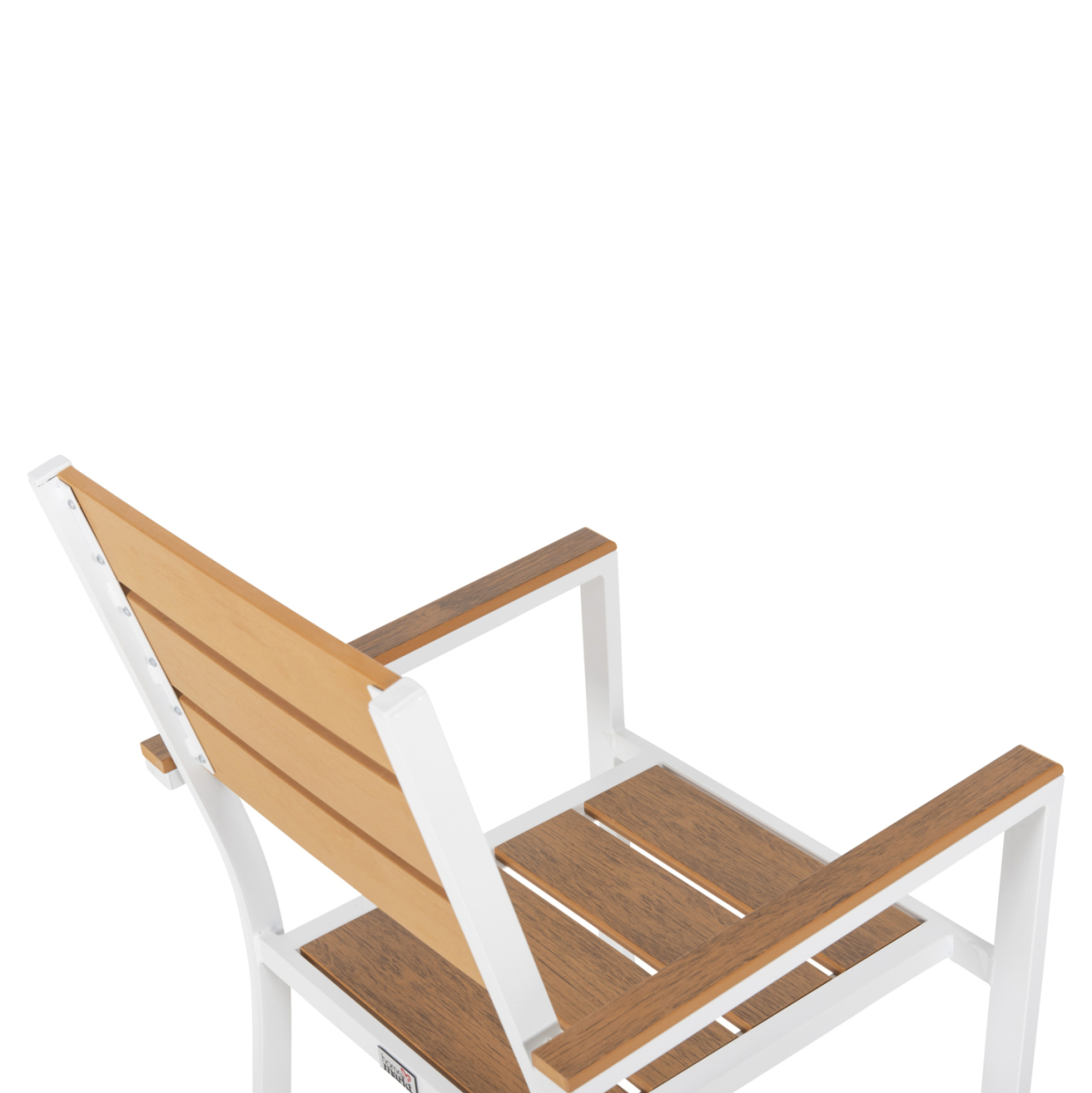 ALUMINUM ARMCHAIR SAGA HM5981.01 WHITE-POLYWOOD IN NATURAL 55x55x86Hcm. [8]