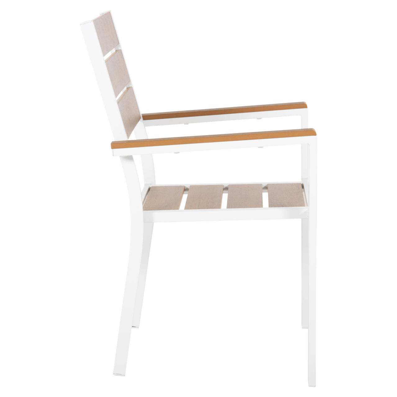 ALUMINUM ARMCHAIR SAGA HM5981.01 WHITE-POLYWOOD IN NATURAL 55x55x86Hcm. [4]