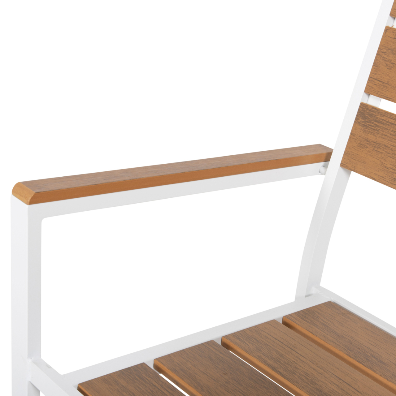 ALUMINUM ARMCHAIR SAGA HM5981.01 WHITE-POLYWOOD IN NATURAL 55x55x86Hcm. [9]