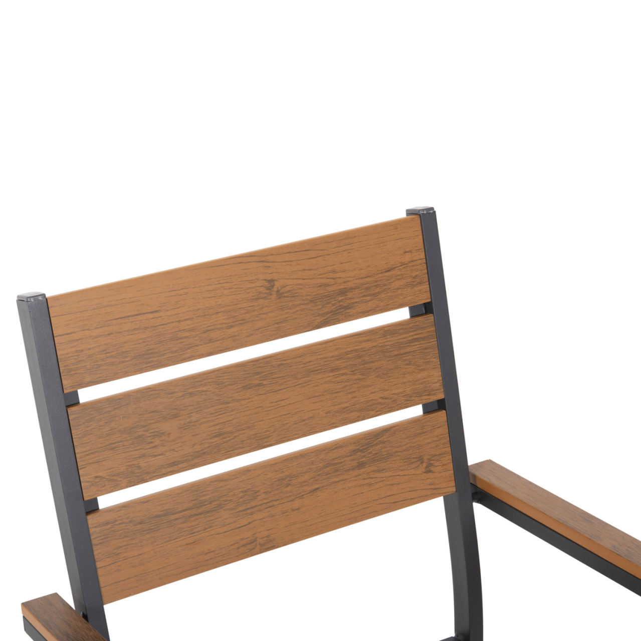 ALUMINUM ARMCHAIR SAGA HM5981.03 ANTHRACITE-POLYWOOD IN NATURAL 55x55x86Hcm. [6]