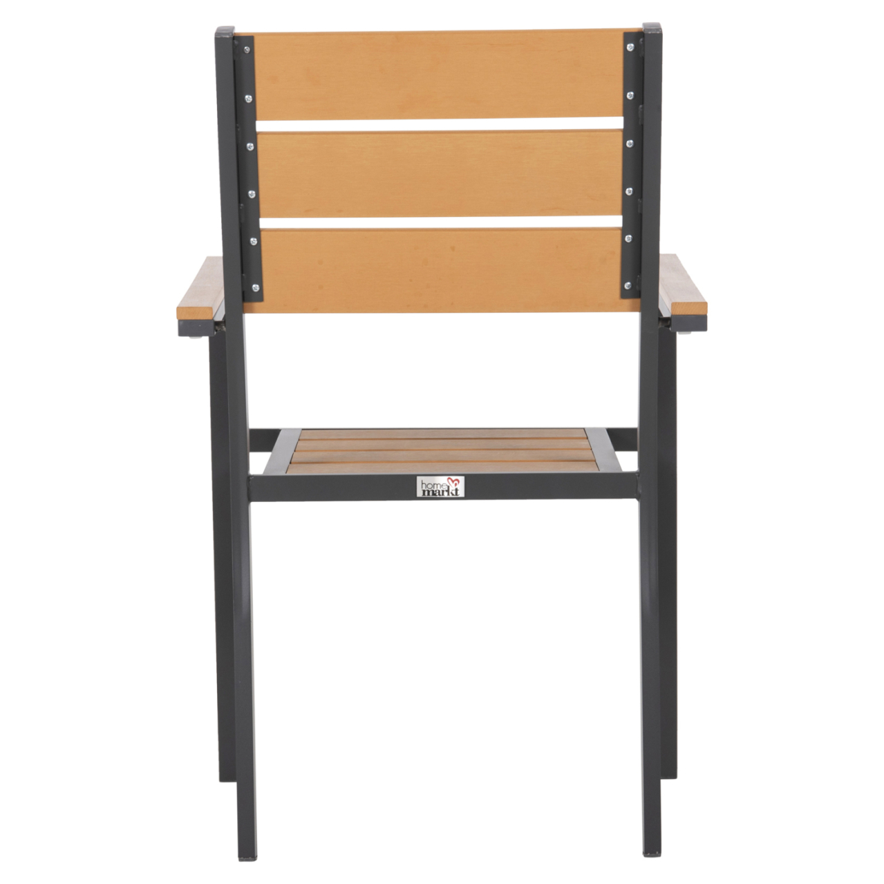 ALUMINUM ARMCHAIR SAGA HM5981.03 ANTHRACITE-POLYWOOD IN NATURAL 55x55x86Hcm. [5]