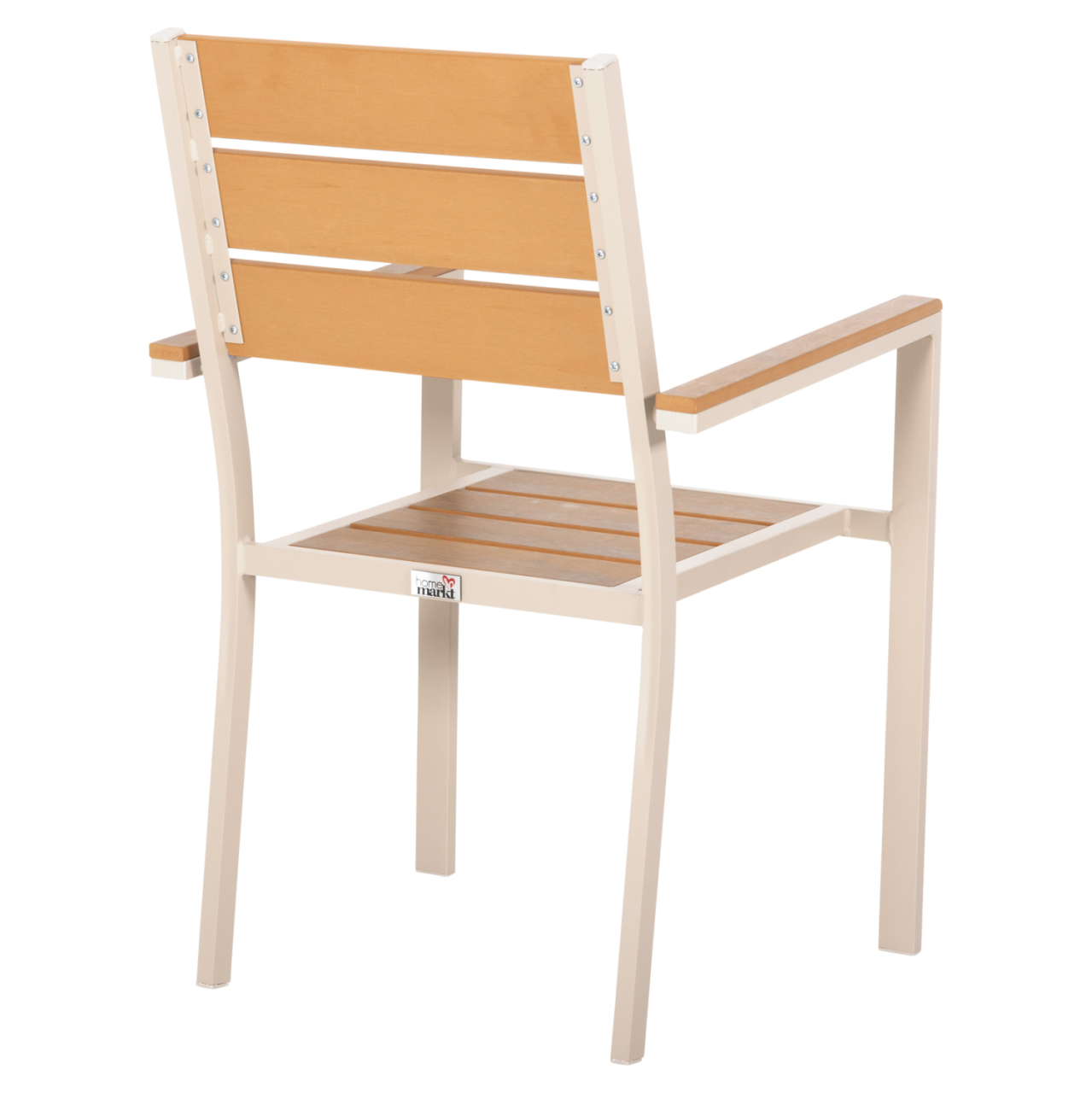 ALUMINUM ARMCHAIR SAGA HM5981.04 CHAMPAGNE-POLYWOOD IN NATURAL 55x55x86Hcm. [5]