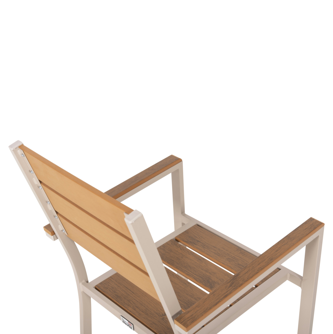 ALUMINUM ARMCHAIR SAGA HM5981.04 CHAMPAGNE-POLYWOOD IN NATURAL 55x55x86Hcm. [8]