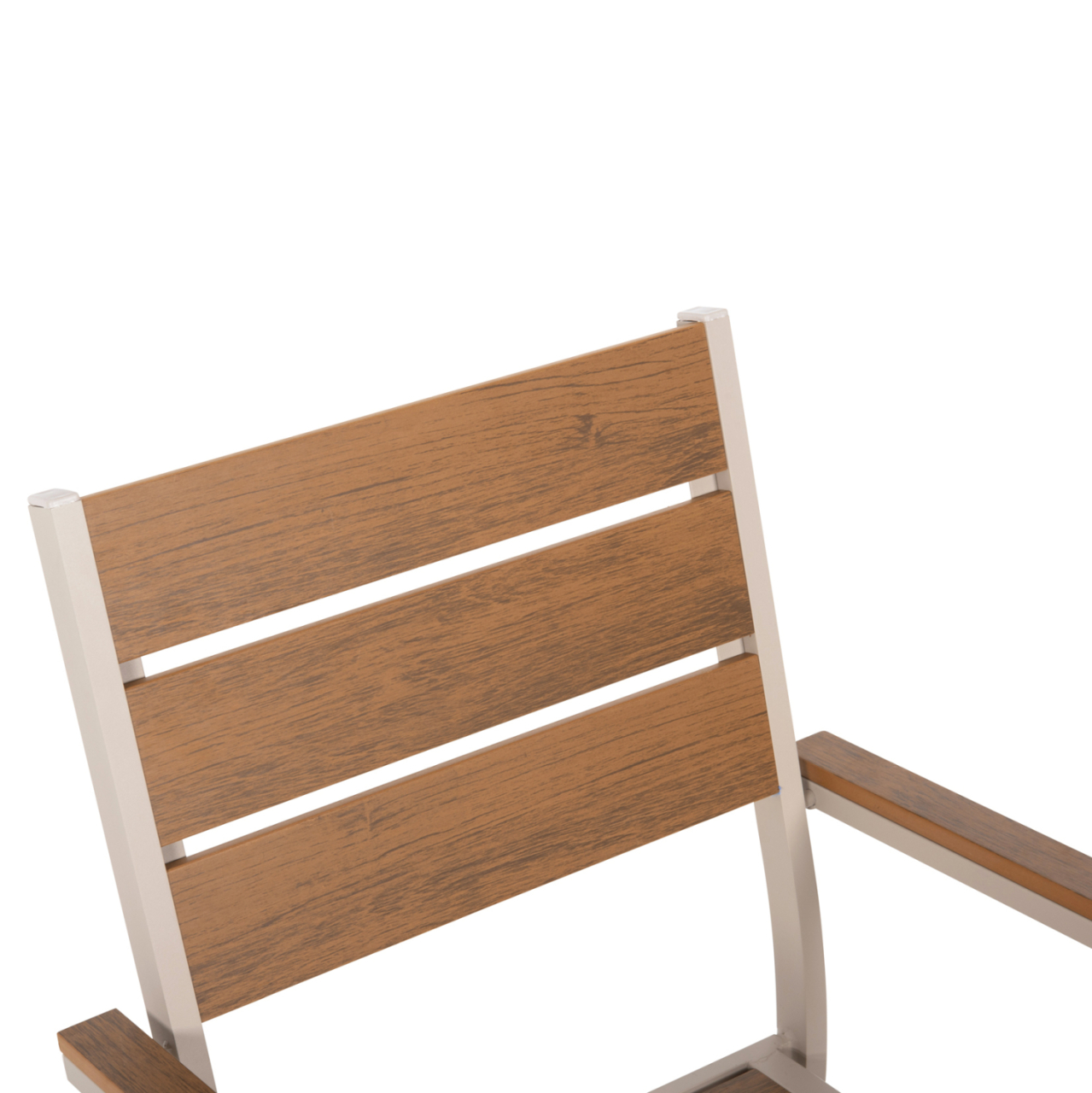 ALUMINUM ARMCHAIR SAGA HM5981.04 CHAMPAGNE-POLYWOOD IN NATURAL 55x55x86Hcm. [7]