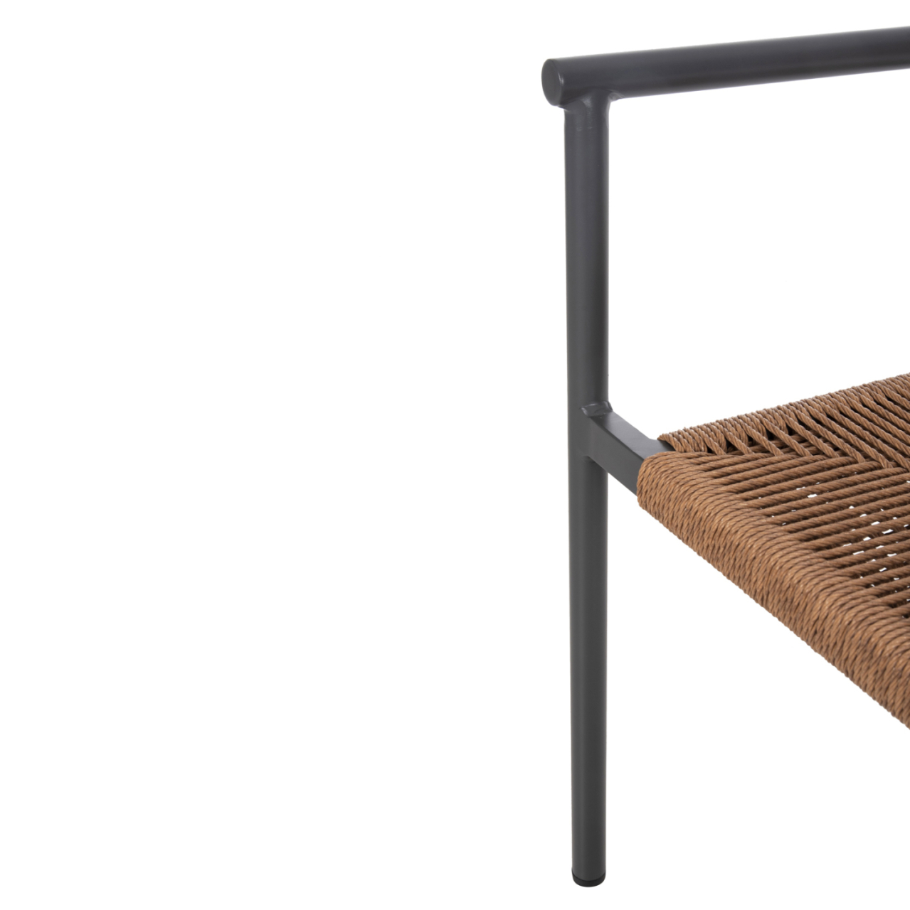ALUMINUM ARMCHAIR STER HM5786.12 ANTHRACITE-SYNTHETIC RATTAN IN BEIGE 55,5x53x78Hcm. [10]