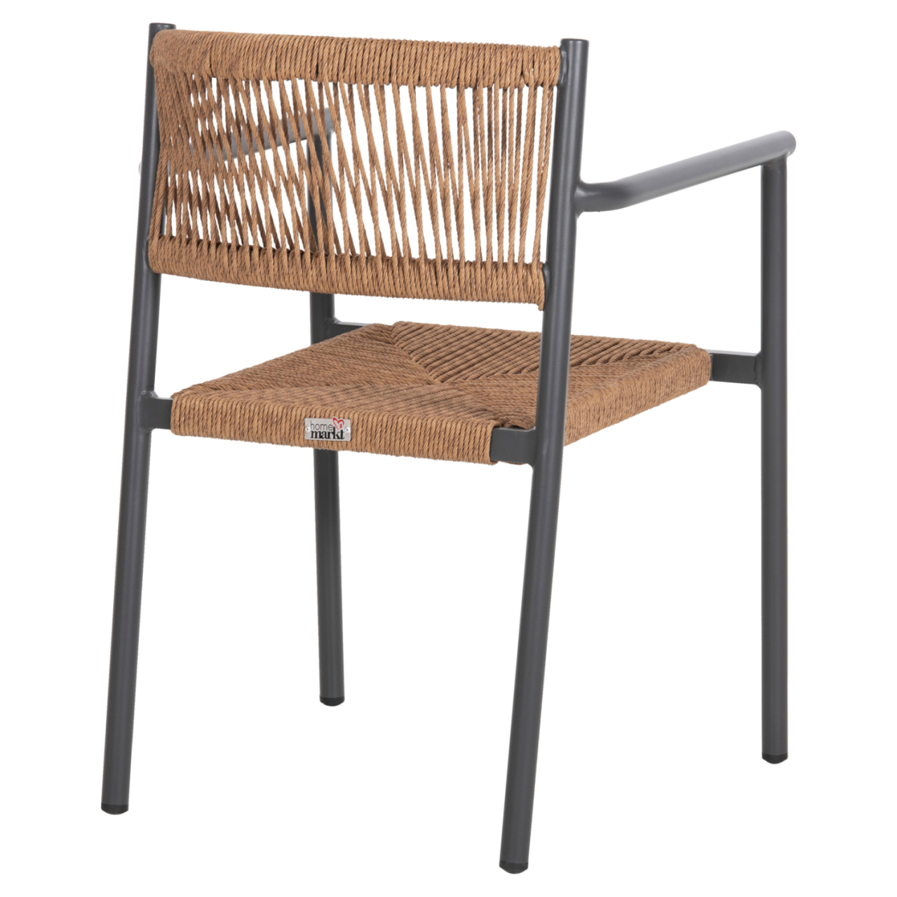 ALUMINUM ARMCHAIR STER HM5786.12 ANTHRACITE-SYNTHETIC RATTAN IN BEIGE 55,5x53x78Hcm. [5]