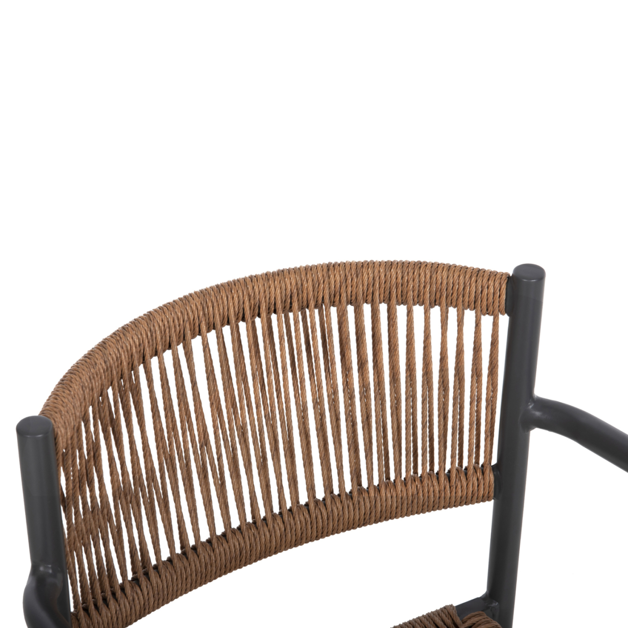 ALUMINUM ARMCHAIR STER HM5786.12 ANTHRACITE-SYNTHETIC RATTAN IN BEIGE 55,5x53x78Hcm. [7]